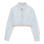 Elisabetta Franchi Camicia Manica Lunga Modello Crop per Bambina EFCA264 AZZURRO ELISABETTA FRANCHI 