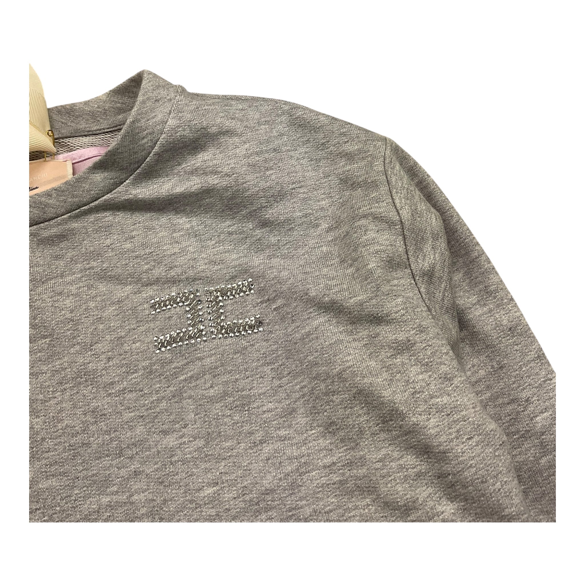 Elisabetta Franchi Felpa Chiusa Girocollo Modello Crop per Bambina EFFE144 GRIGIO ELISABETTA FRANCHI 