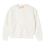 Elisabetta Franchi Cardigan Tinta Unita con Ricami per Bambina EFMA160 PANNA ELISABETTA FRANCHI 