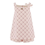 Elisabetta Franchi Abito Giromanica Tinta Unita con Stampa per Bambina EFTA099 ROSA ELISABETTA FRANCHI 
