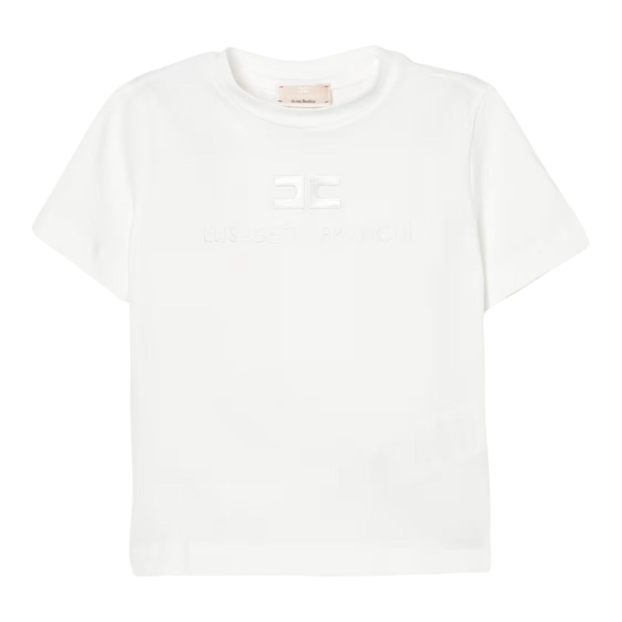 Elisabetta Franchi T-Shirt Girocollo Tinta Unita con Stampa per Neonata EGTS094 BIANCO ELISABETTA FRANCHI 