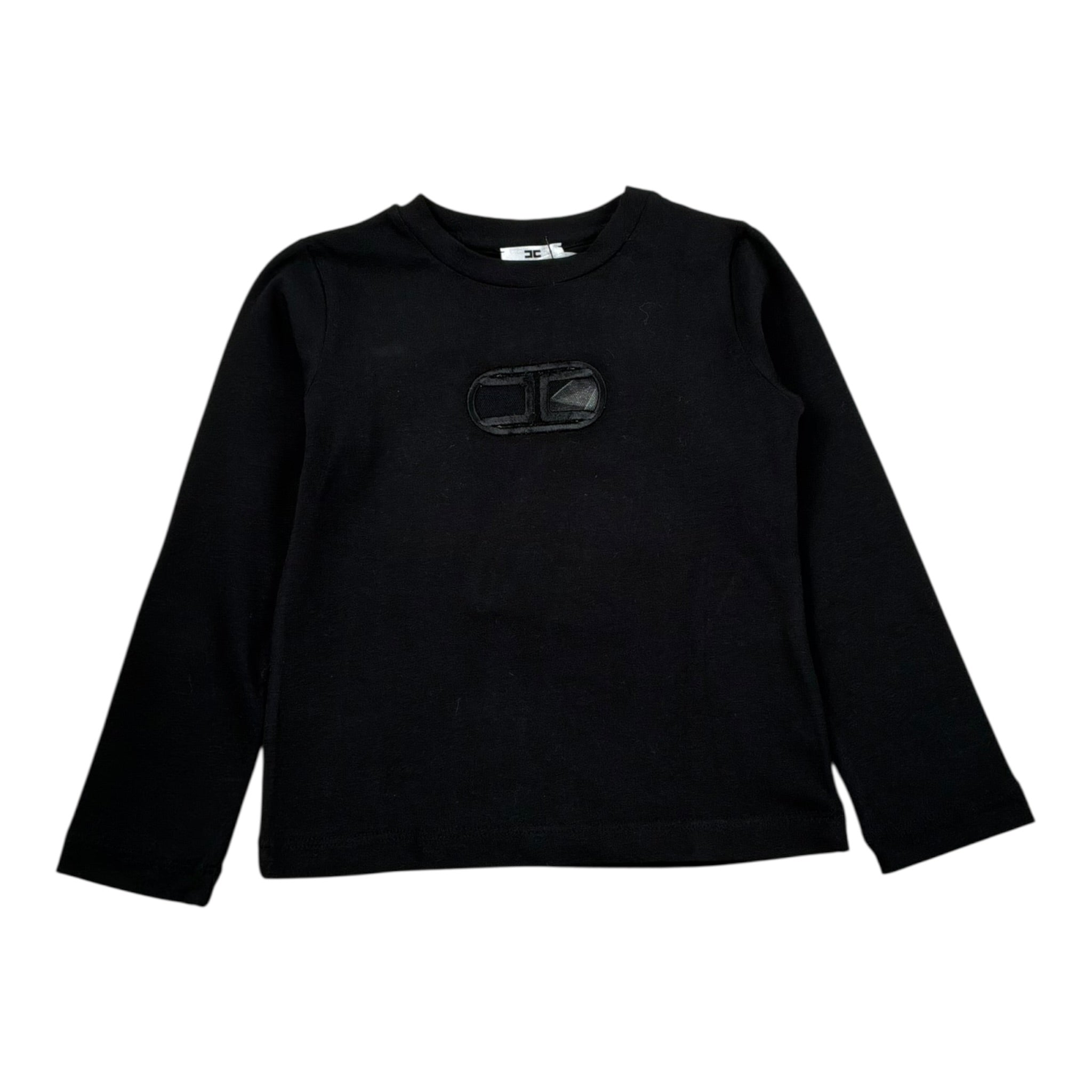 Elisabetta Franchi Shirt Girocollo Tinta Unita con Stampa per Neonata EGTS50 NERO ELISABETTA FRANCHI 