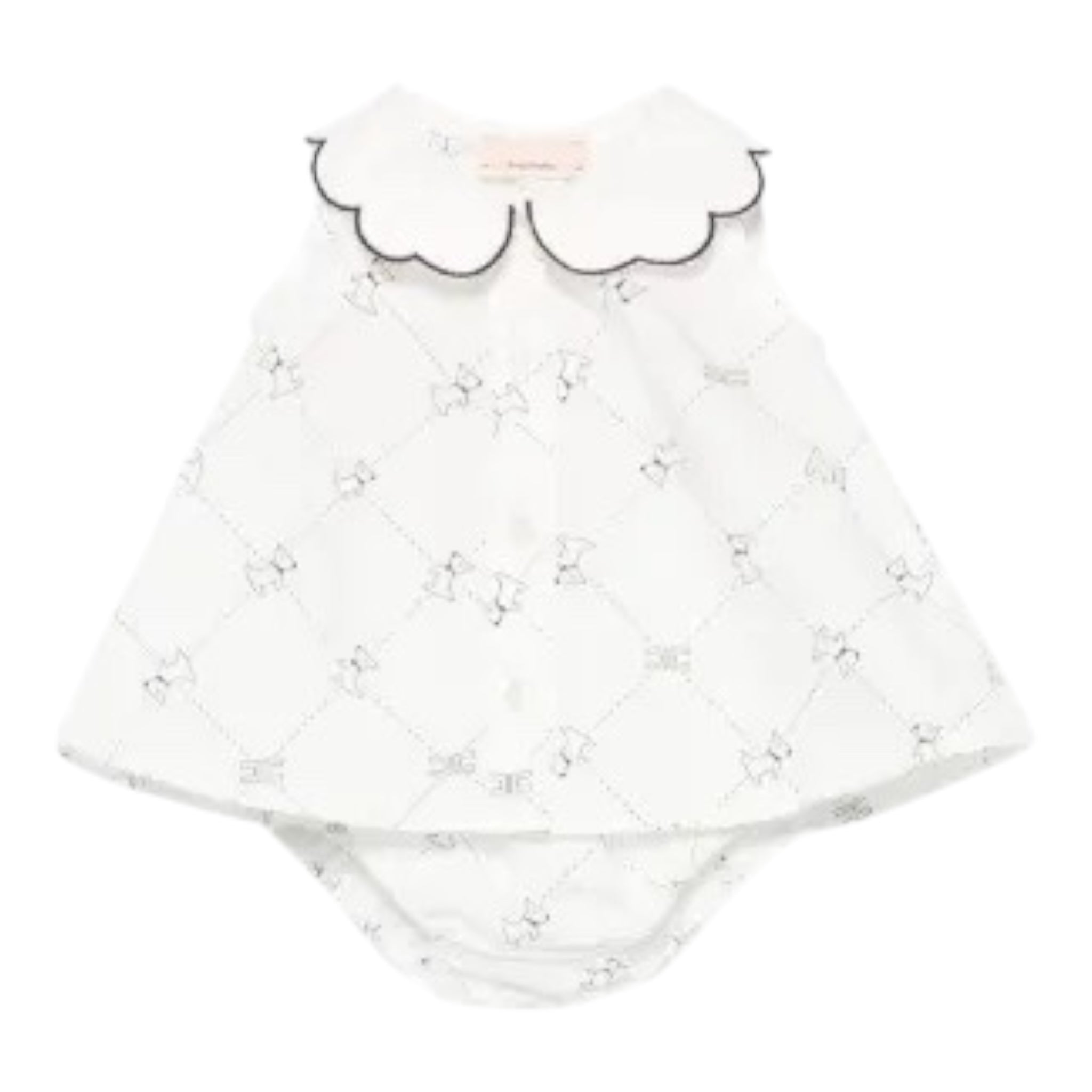 Elisabetta Franchi Completo 2 Pezzi Camicia-Coulotte Tubta Unita con Stampa per Neonata ENCD096X BIANCO ELISABETTA FRANCHI 