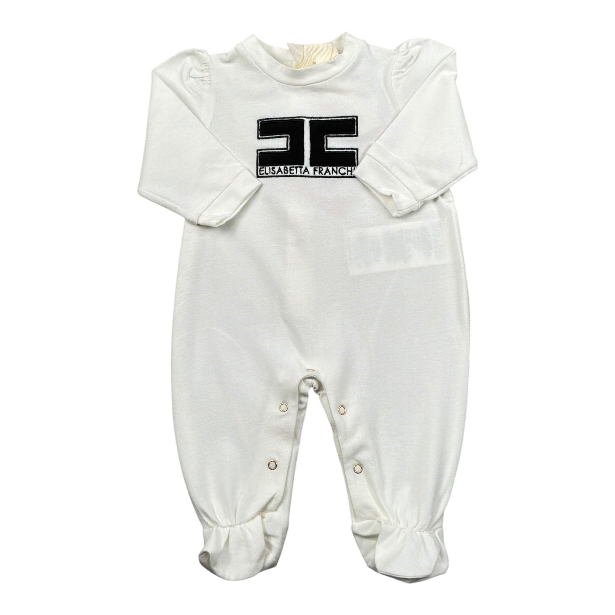 Elisabetta Franchi Tutina Tinta Unita con Stampa per Neonata ENTU105 BIANCO ELISABETTA FRANCHI 