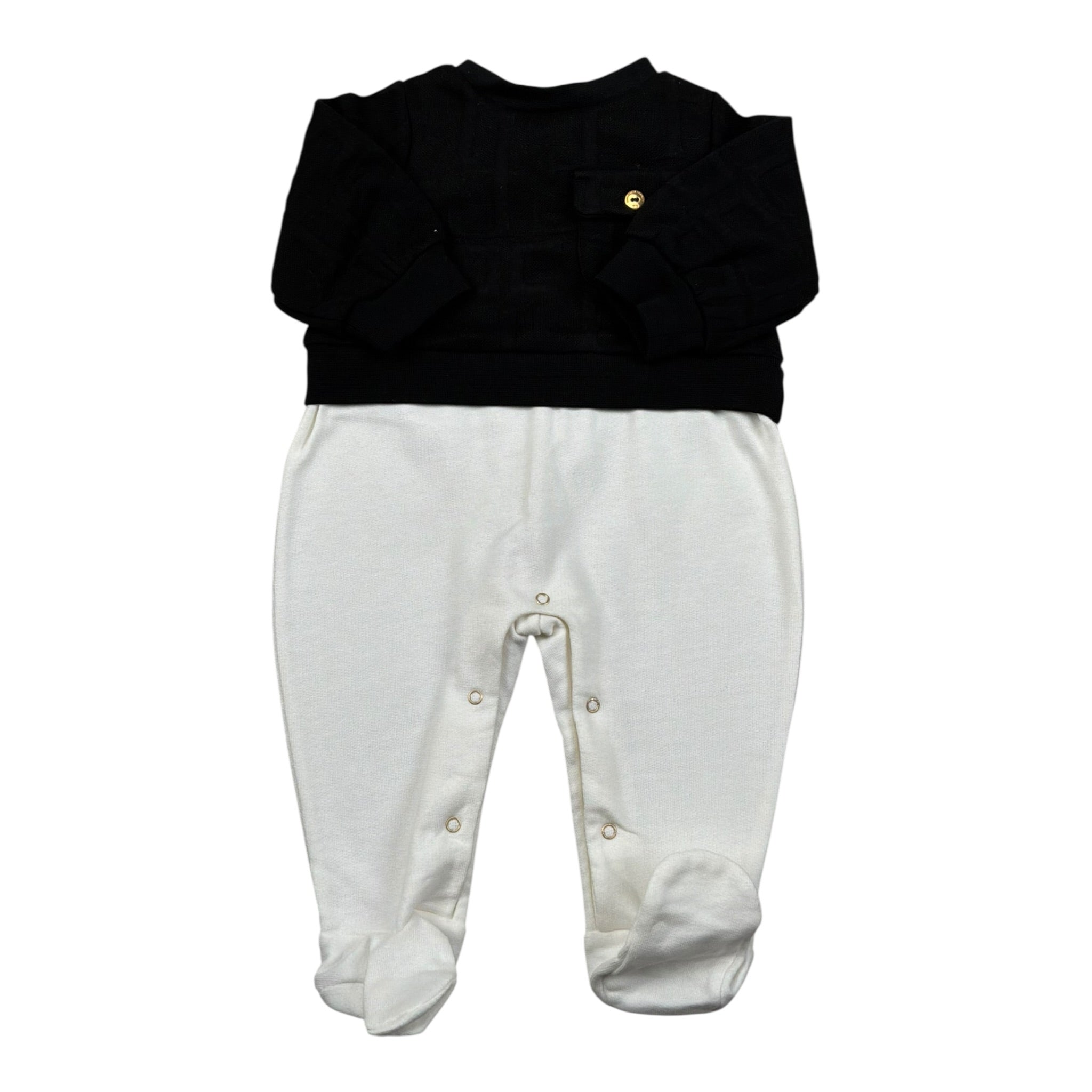 Elisabetta Franchi Tutina Biclore con Stampa per Neonata ENTU107 BIANCO/NERO ELISABETTA FRANCHI 