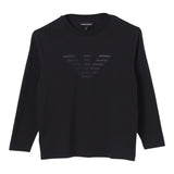 Emporio Armani Shirt Girocollo Tinta Unita con Logo per Bambino 6D4TJC BLU EMPORIO ARMANI 
