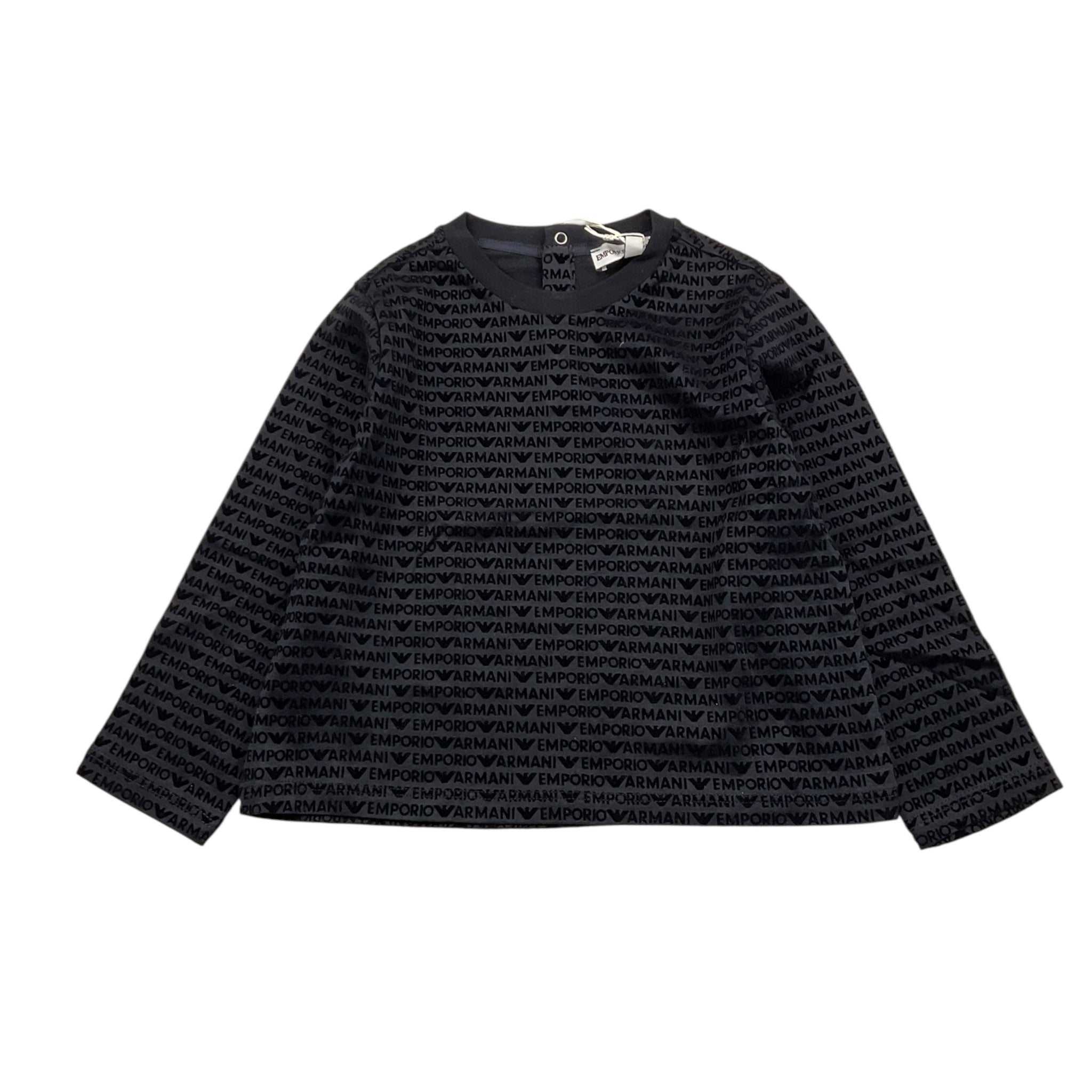 Emporio Armani Shirt Girocollo Logata per Neonato 6DHTDS NERO EMPORIO ARMANI 