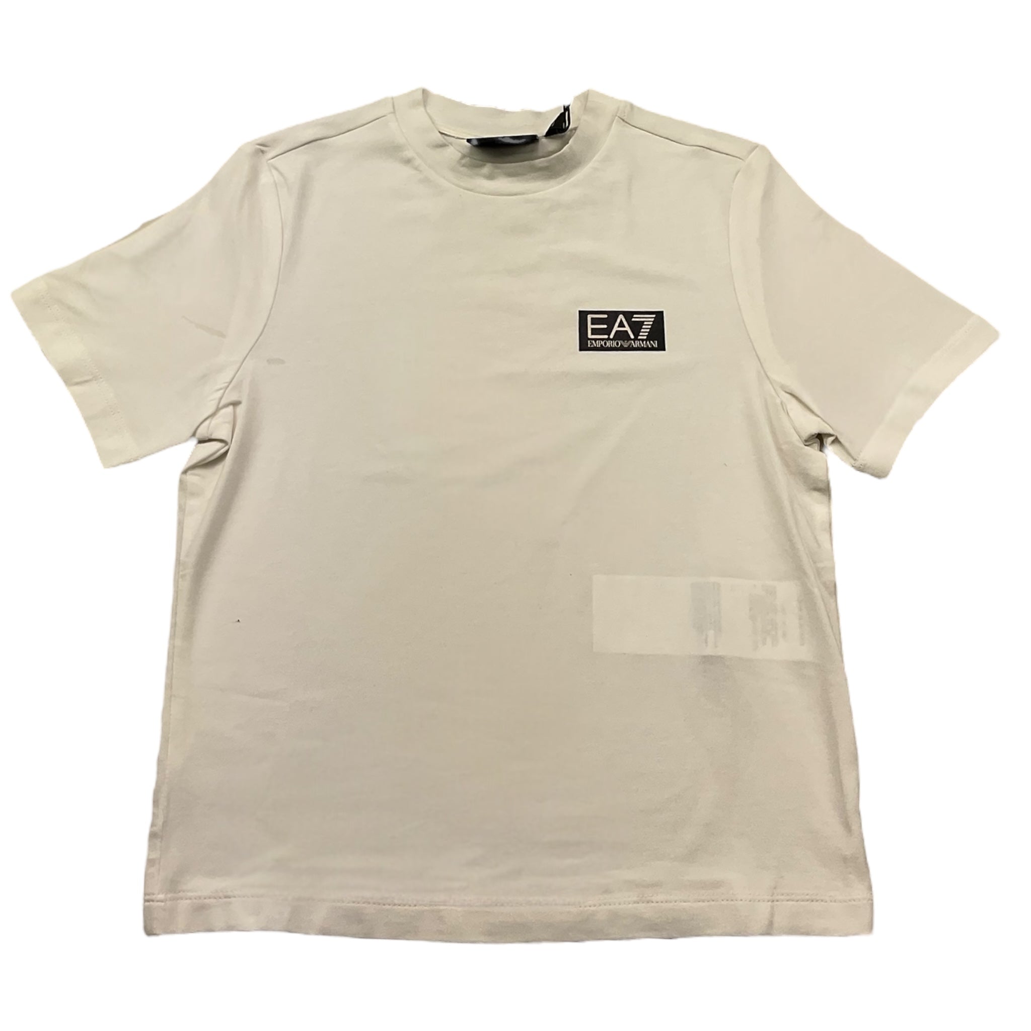 Emporio Armani T-Shirt Girocollo Tinta Unita con Logo per Bambino 7B000093 BIANCO EMPORIO ARMANI 