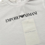 Emporio Armani T-Shirt tinta unita con Stampa Bianco per Neonato 8NHTN5 BIANCO EMPORIO ARMANI 