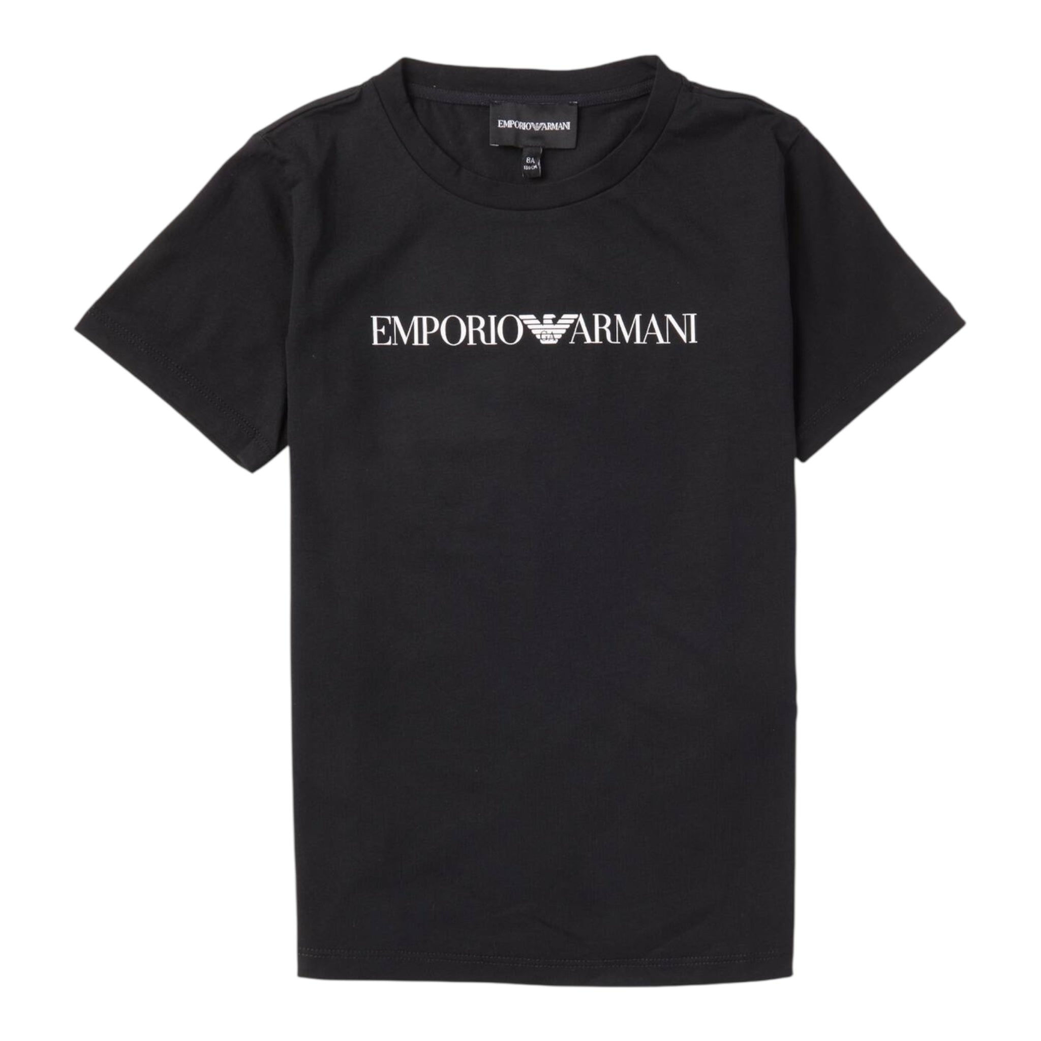 Emporio Armani T-Shirt Girocollo Tinta Unita con Stemma Logo per Bambino EB0004211 BLU EMPORIO ARMANI 