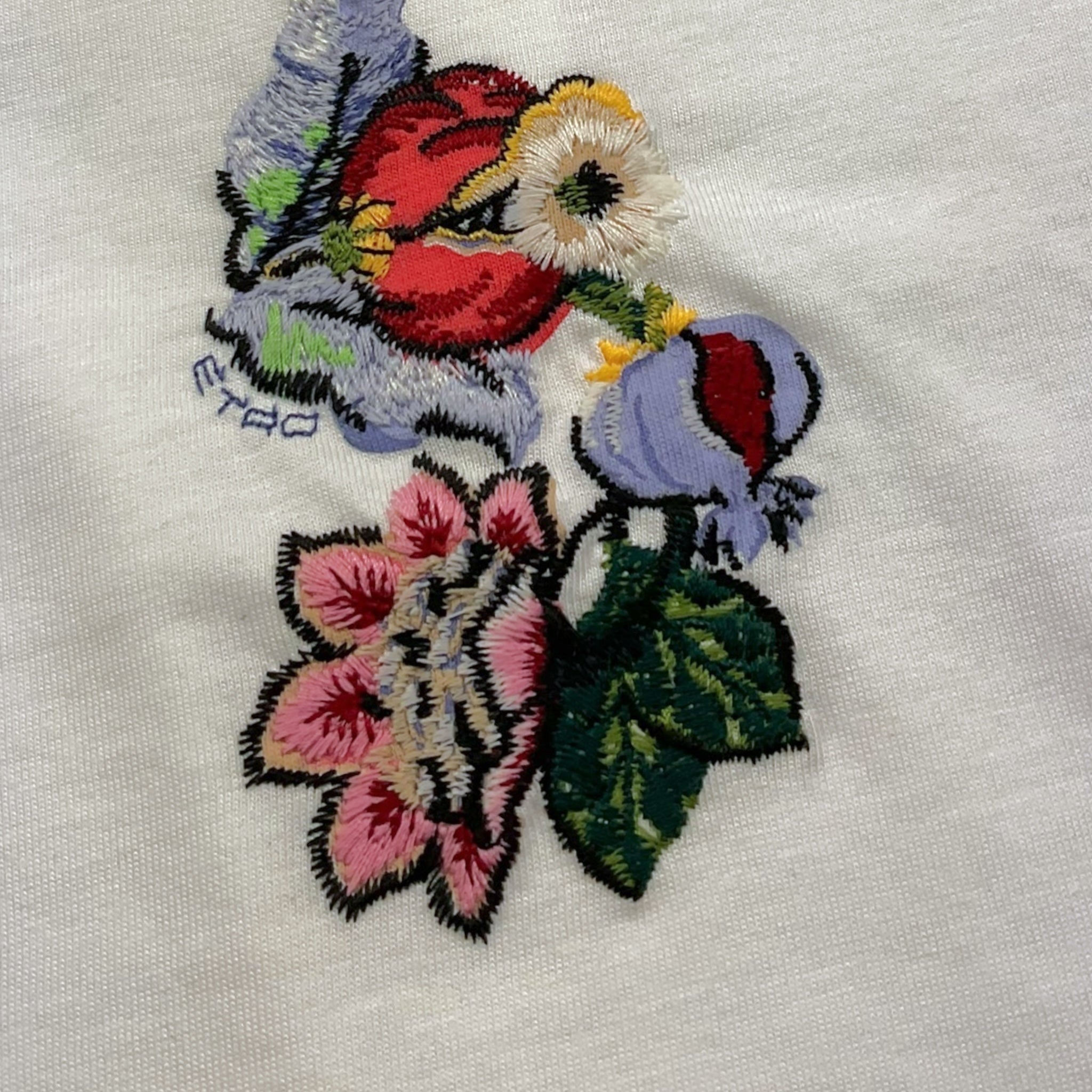 Etro T-Shirt Tinta Unita Girocollo con Stampa per Neonata GU8021 BIANCO ETRO 