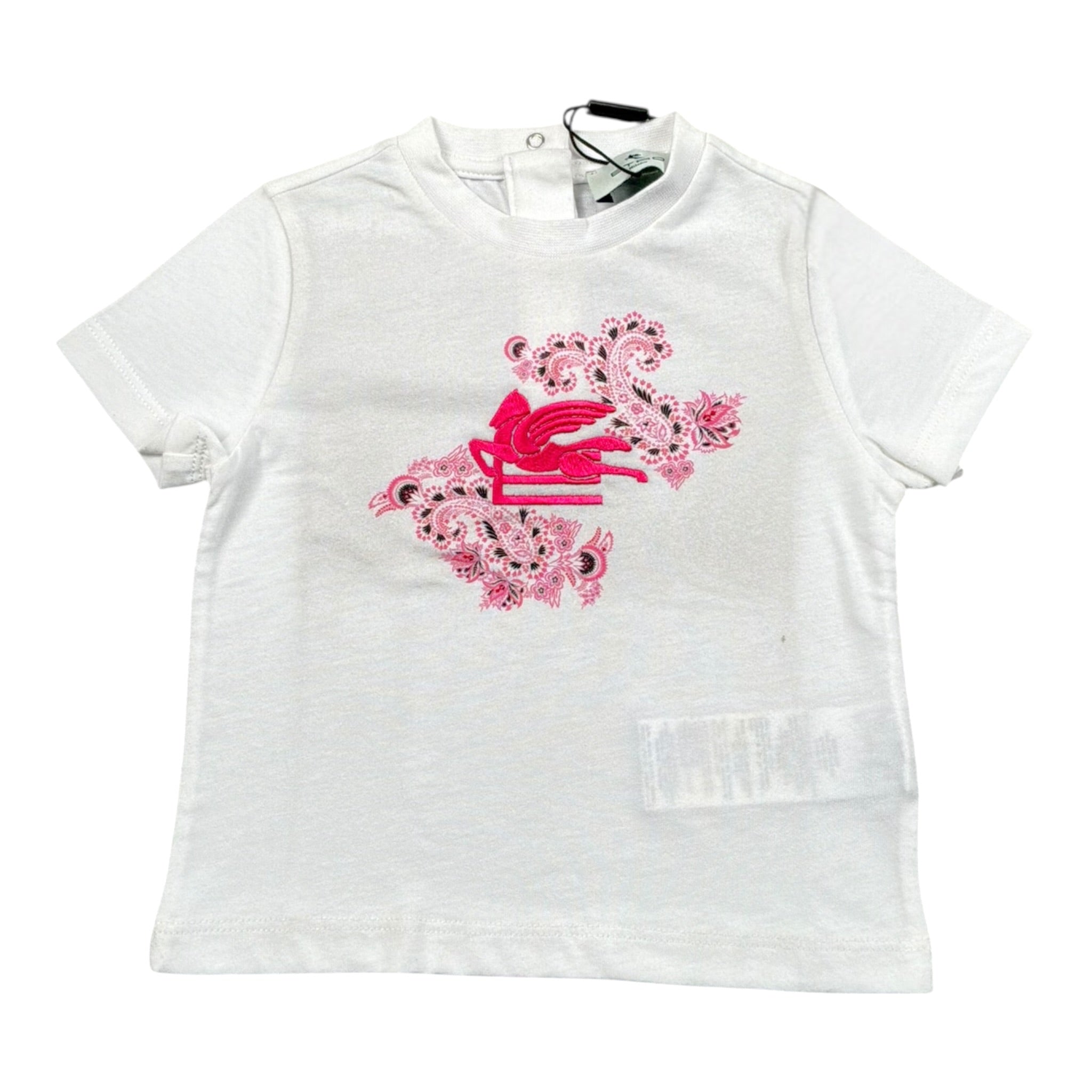 Etro T-Shirt Tinta Unita con Stampa  per Neonata GU8501 BIANCO ETRO 