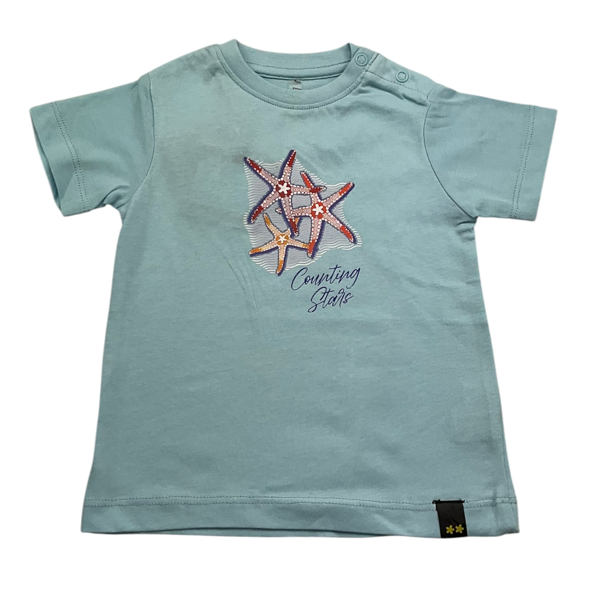 F**K T-Shirt Girocollo Tinta Unita con Stampe per Neonato FJ234200CL AZZURRO F**K 
