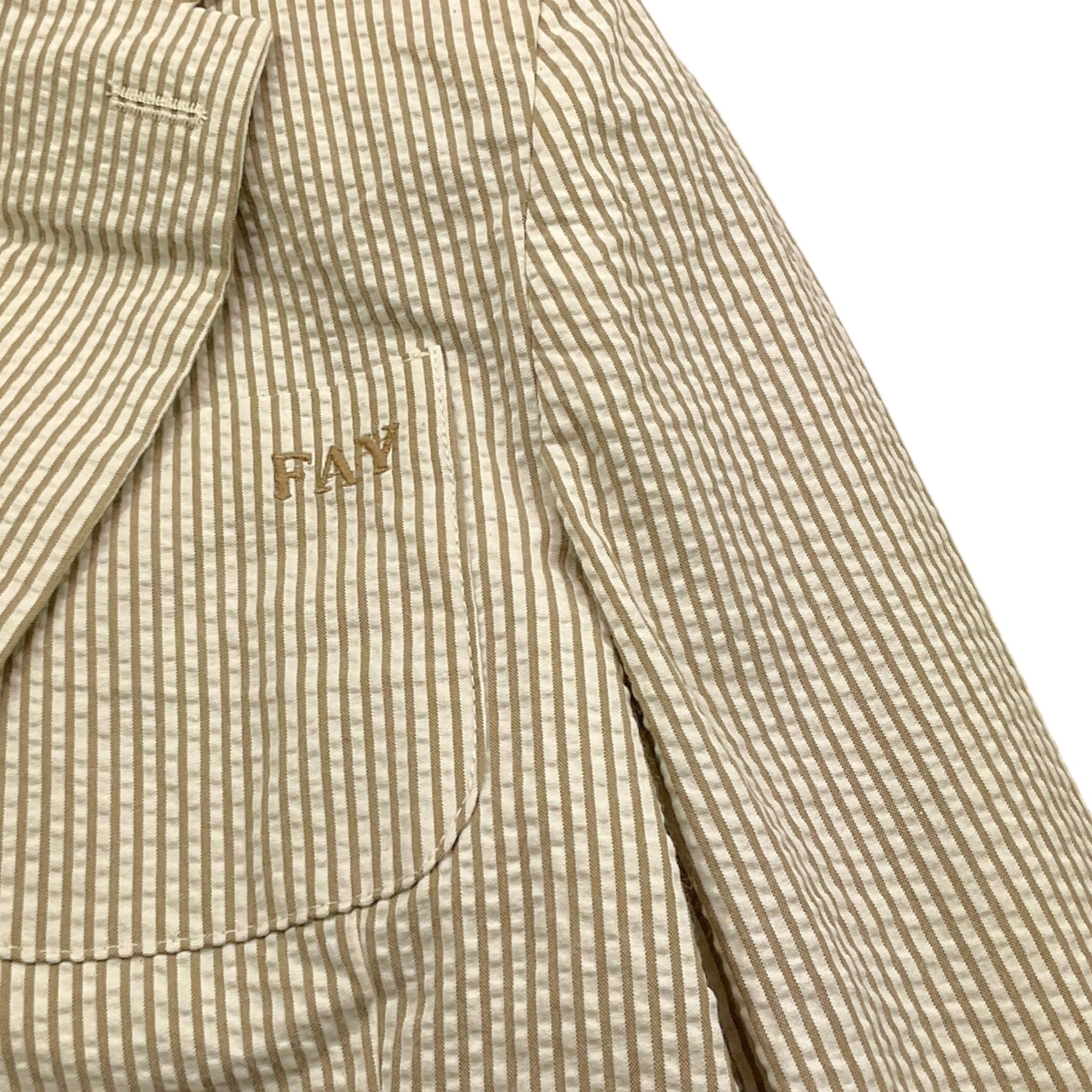 Fay Giacca Tinta Unita con Fantasia A Righe per Bambino FSP64G0078 BEIGE FAY 