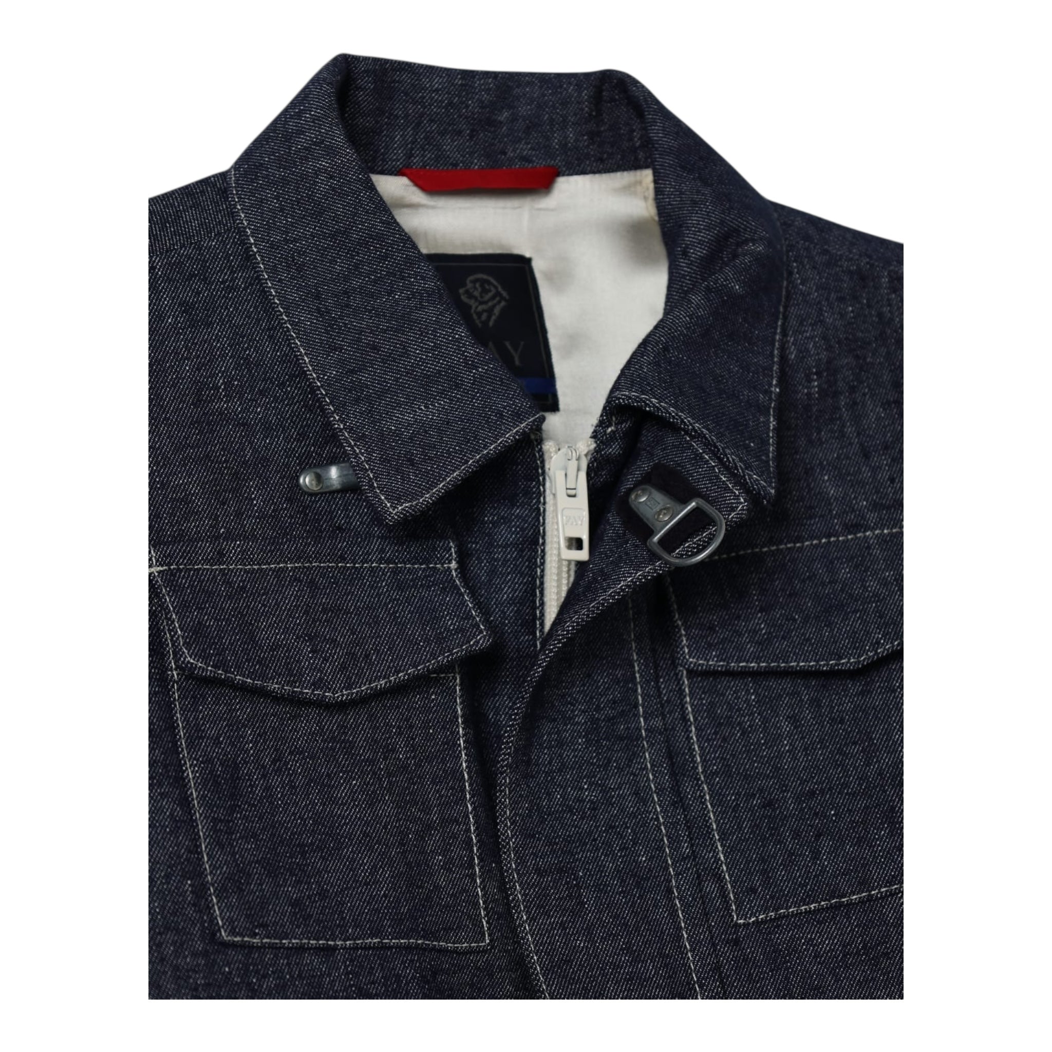 Fay Giubbino In Denim Tinta Unita con Zip per Bambino FW2P37 BLU FAY 