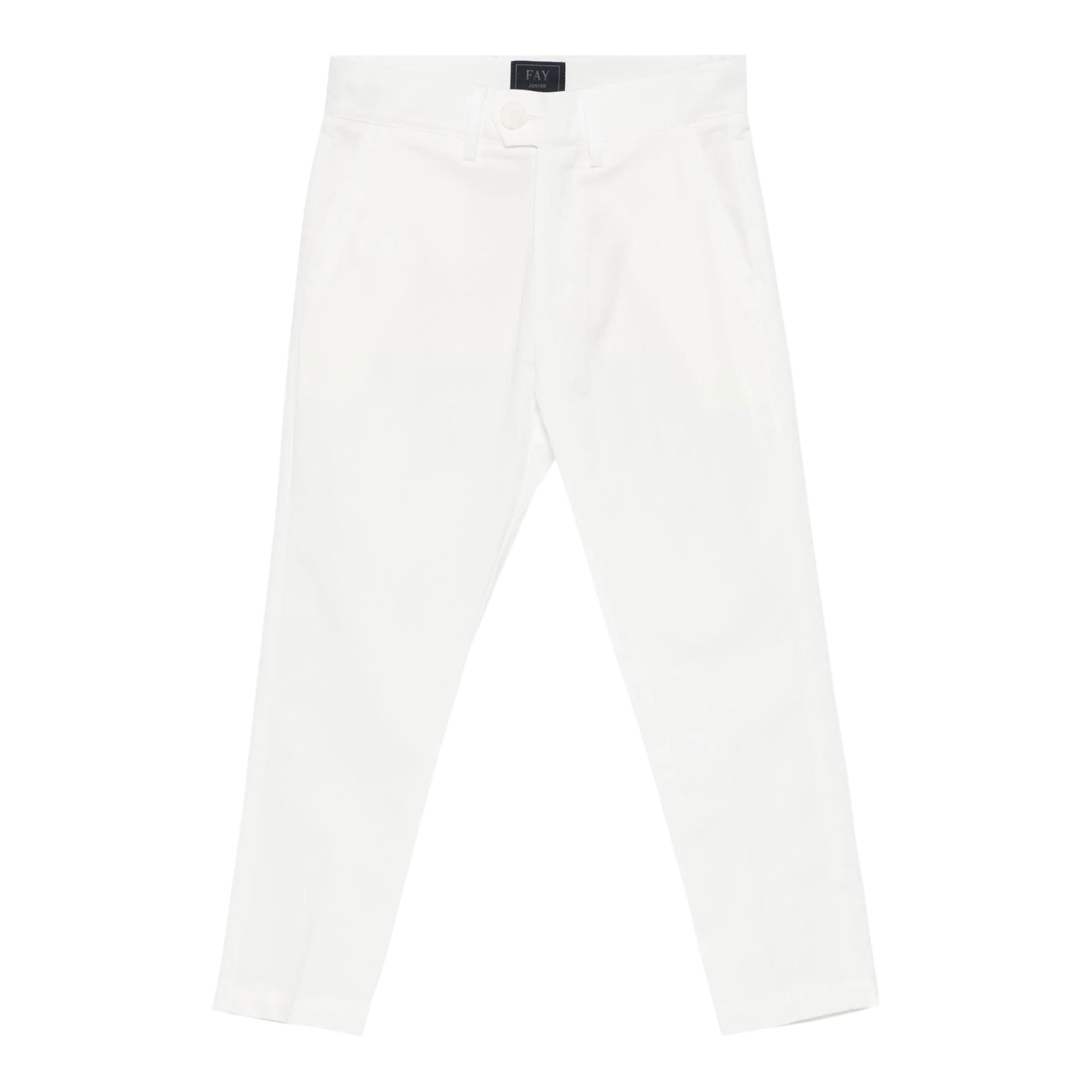 Fay Pantalone Tinta Unita con Girovita Regolabile per Bambino FW6P10X BIANCO FAY 