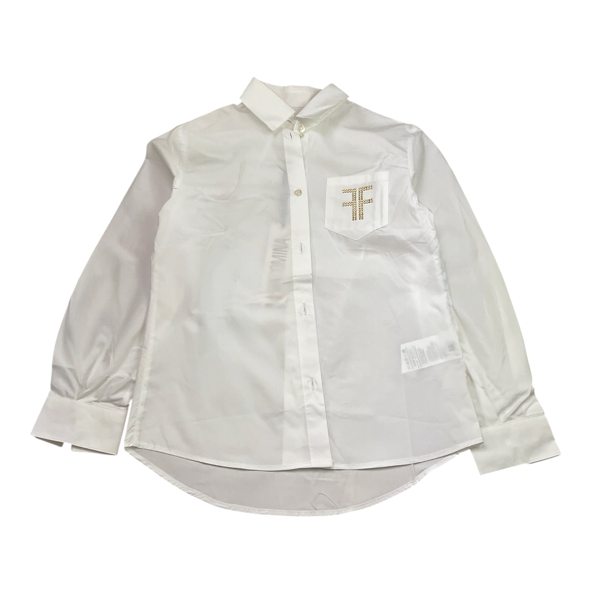 Fracomina Camicia Tinta Unita con Brillantini per Bambina EM0415 BIANCO FRACOMINA 