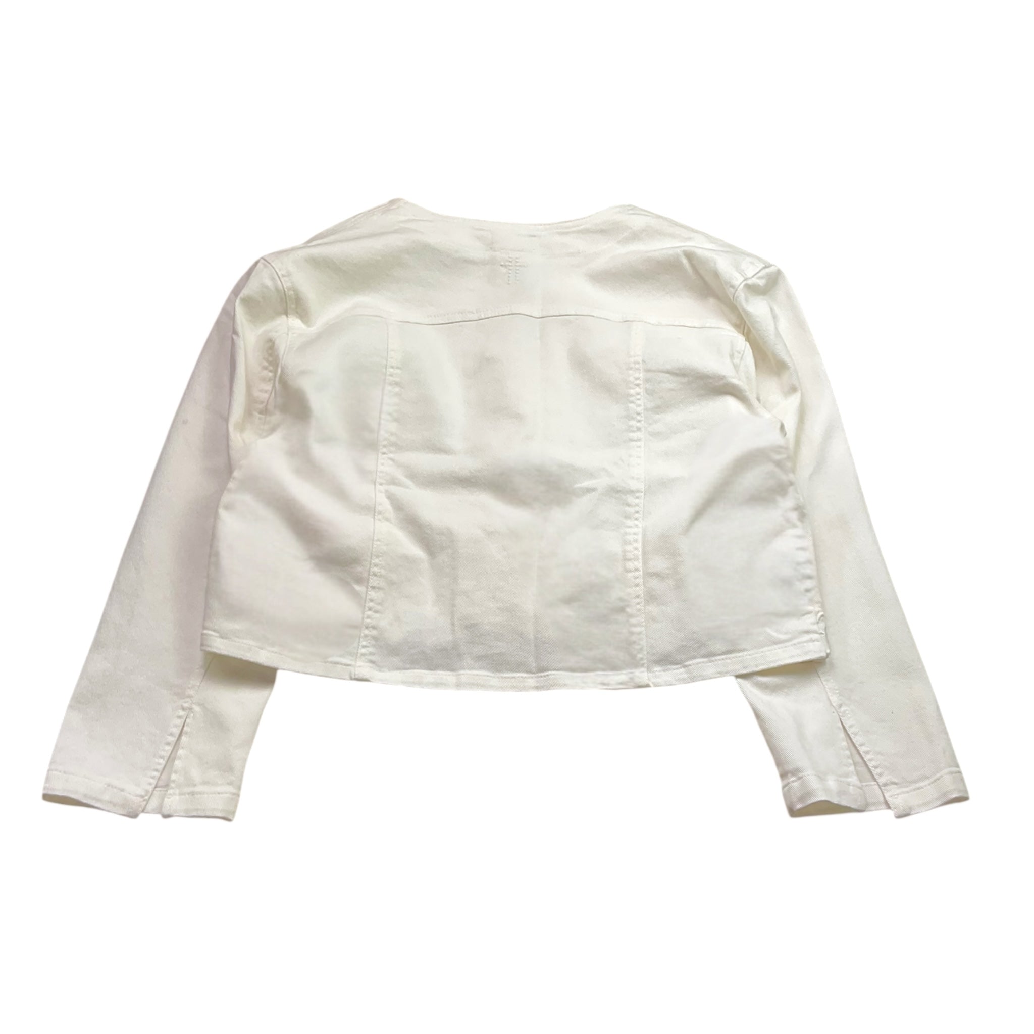Fracomina Giubbino Crop Tinta Unita con Ricami per Bambina FM0574 BIANCO FRACOMINA 