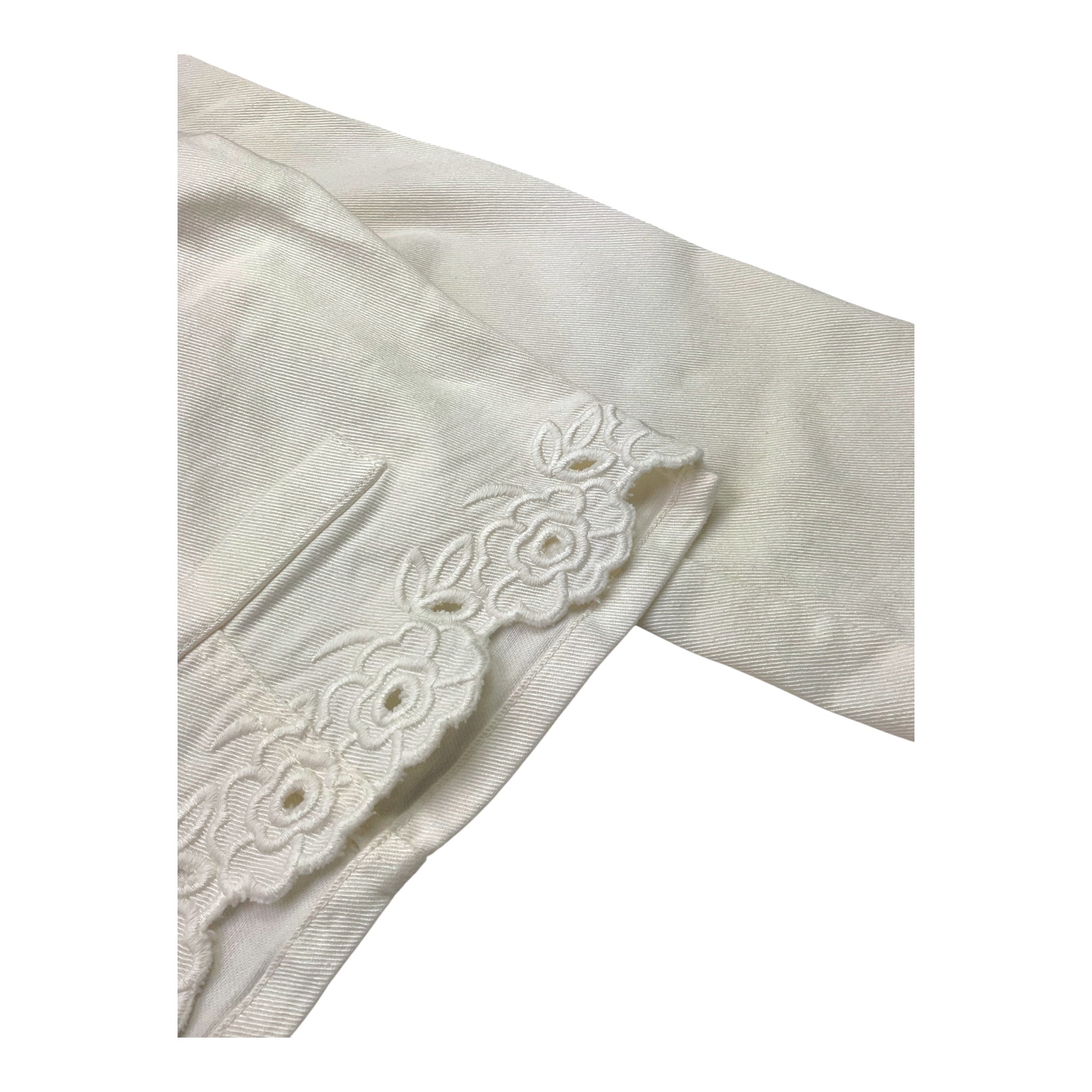 Fracomina Giubbino Crop Tinta Unita con Ricami per Bambina FM0574 BIANCO FRACOMINA 
