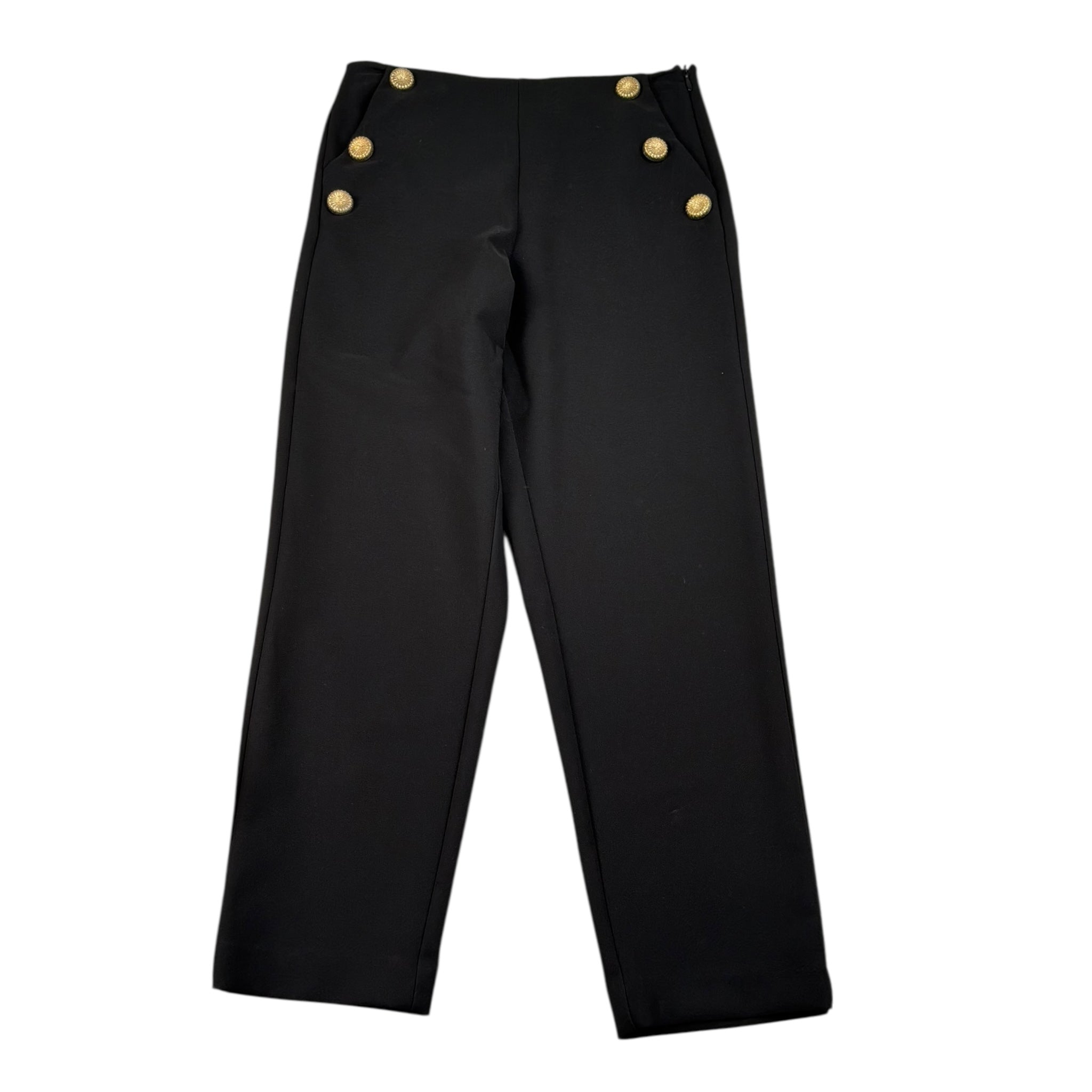 Fun & Fun Pantalone Tinta Unita con Bottoni per Bambina FCJPT15486 NERO FUN & FUN 