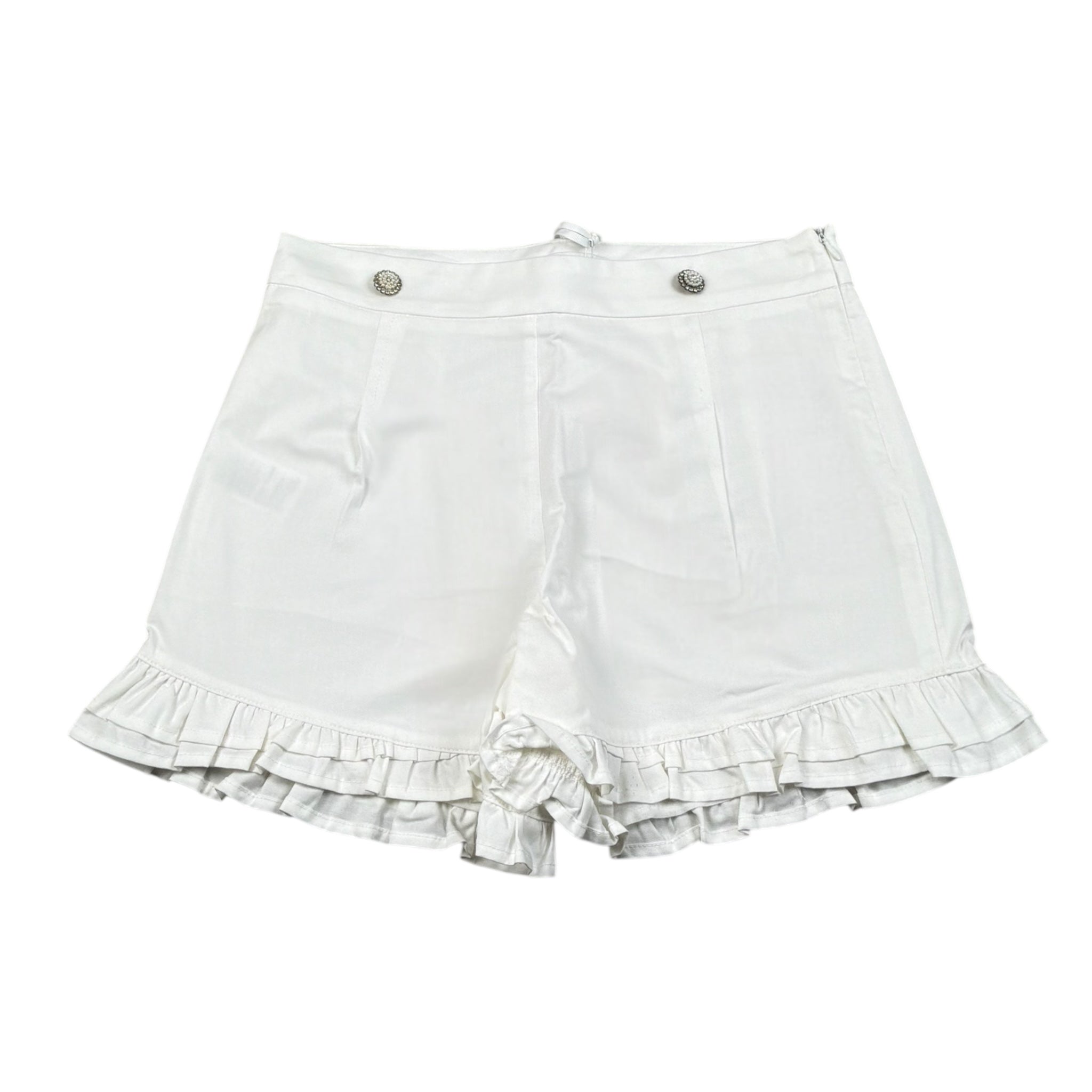 Fun & Fun Short Tinta Unita con Balze per Bambina FCJSO16587 BIANCO FUN & FUN 