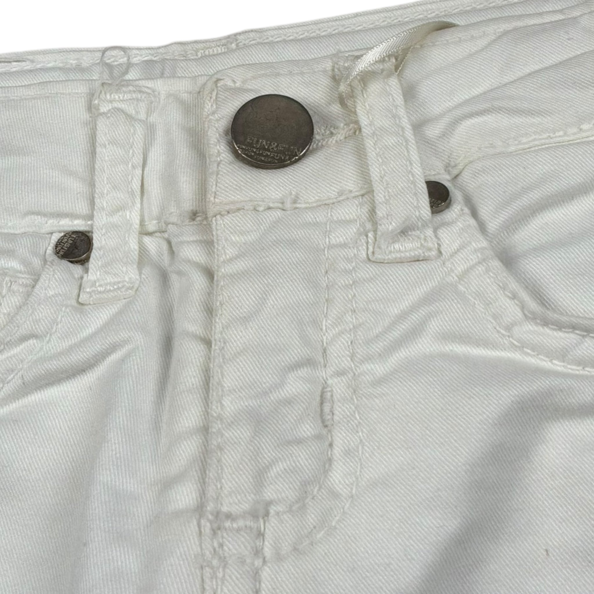 Fun & Fun Pantalone Tinta Unita con Girovita Regolabile per Bambina FNBPT14424 BIANCO FUN & FUN 