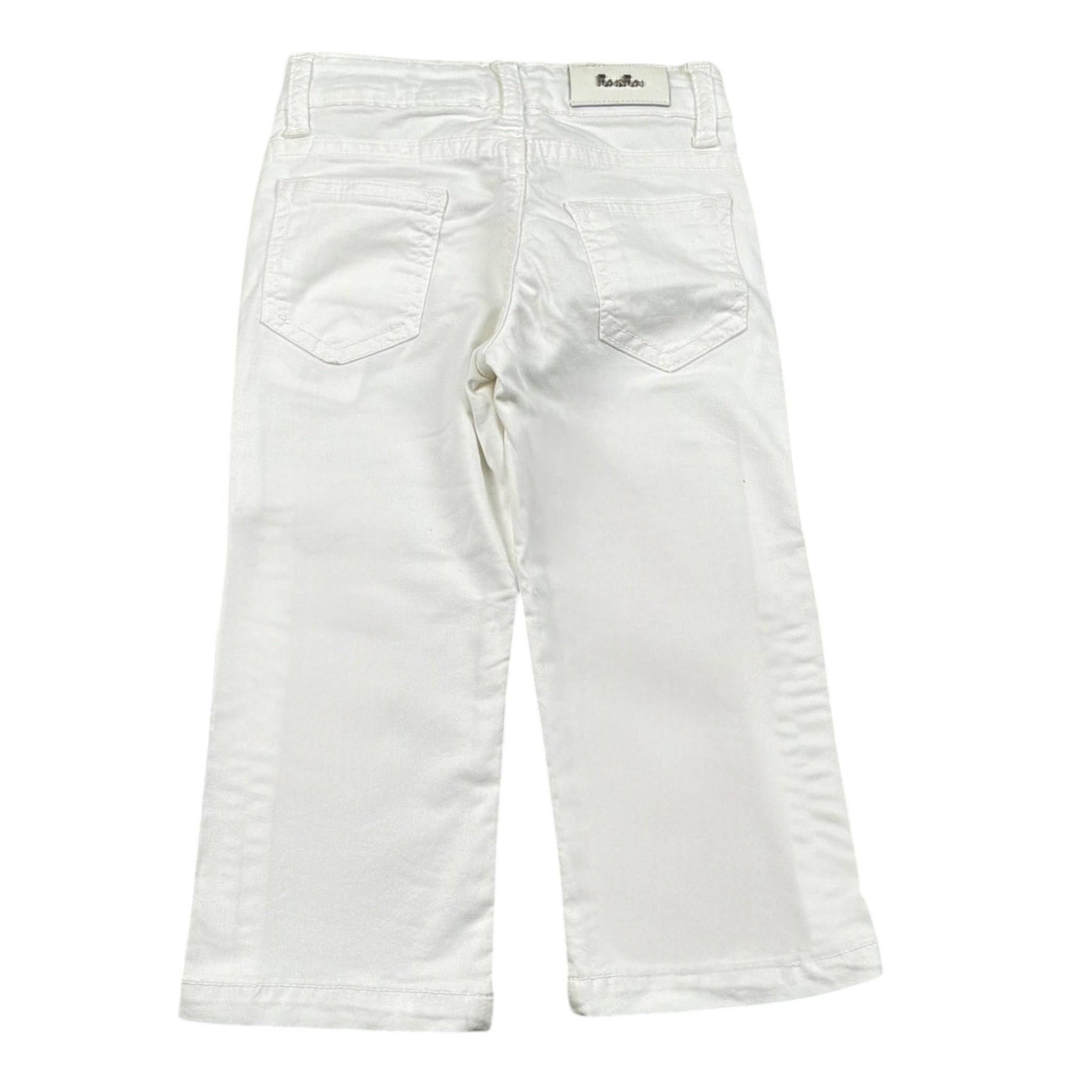 Fun & Fun Pantalone Tinta Unita con Girovita Regolabile per Neonata FNBPT14424N BIANCO FUN & FUN 