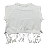 Fun & Fun T-Shirt Girocoll Tinta Unita con Frange per Bambina FNBTS16781 PANNA FUN & FUN 