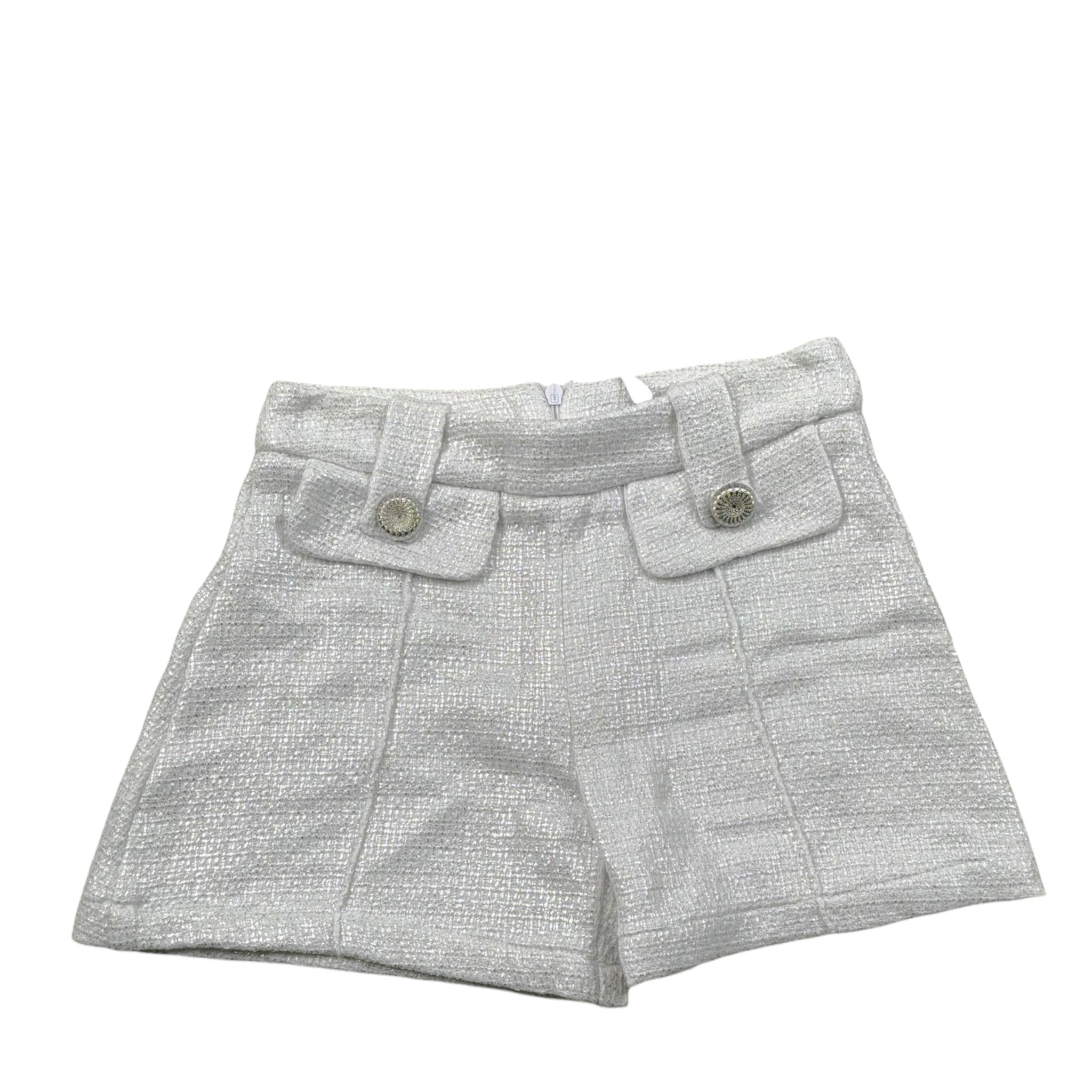 Fun & Fun Short Tinta Unita con Girovita Regolabile per Bambina FNCBSO01032 ARGENTO FUN & FUN 