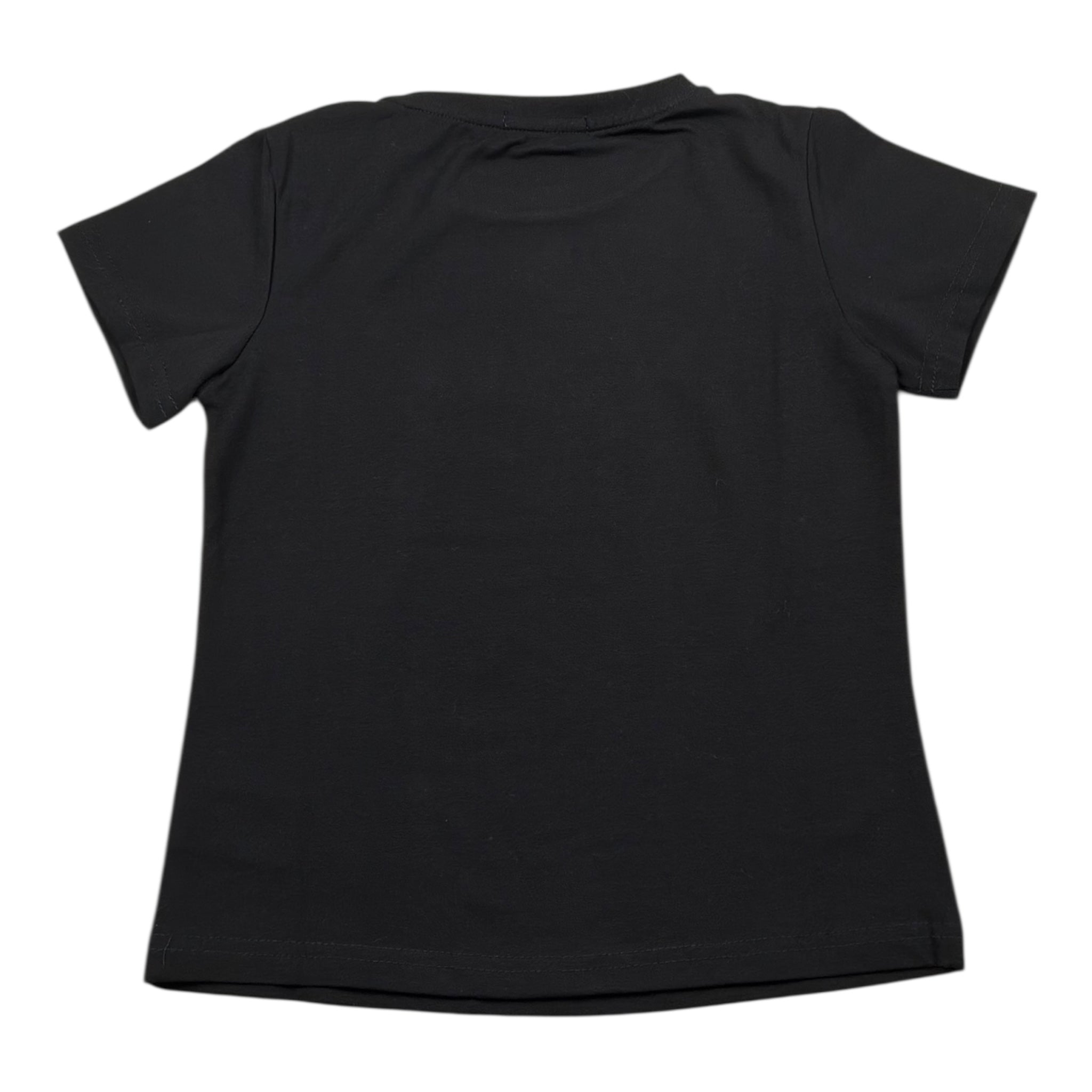 Fun & Fun T-Shirt Girocollo Tinta Unita con Stampa per Bambina FNCBTS14037 NERO FUN & FUN 