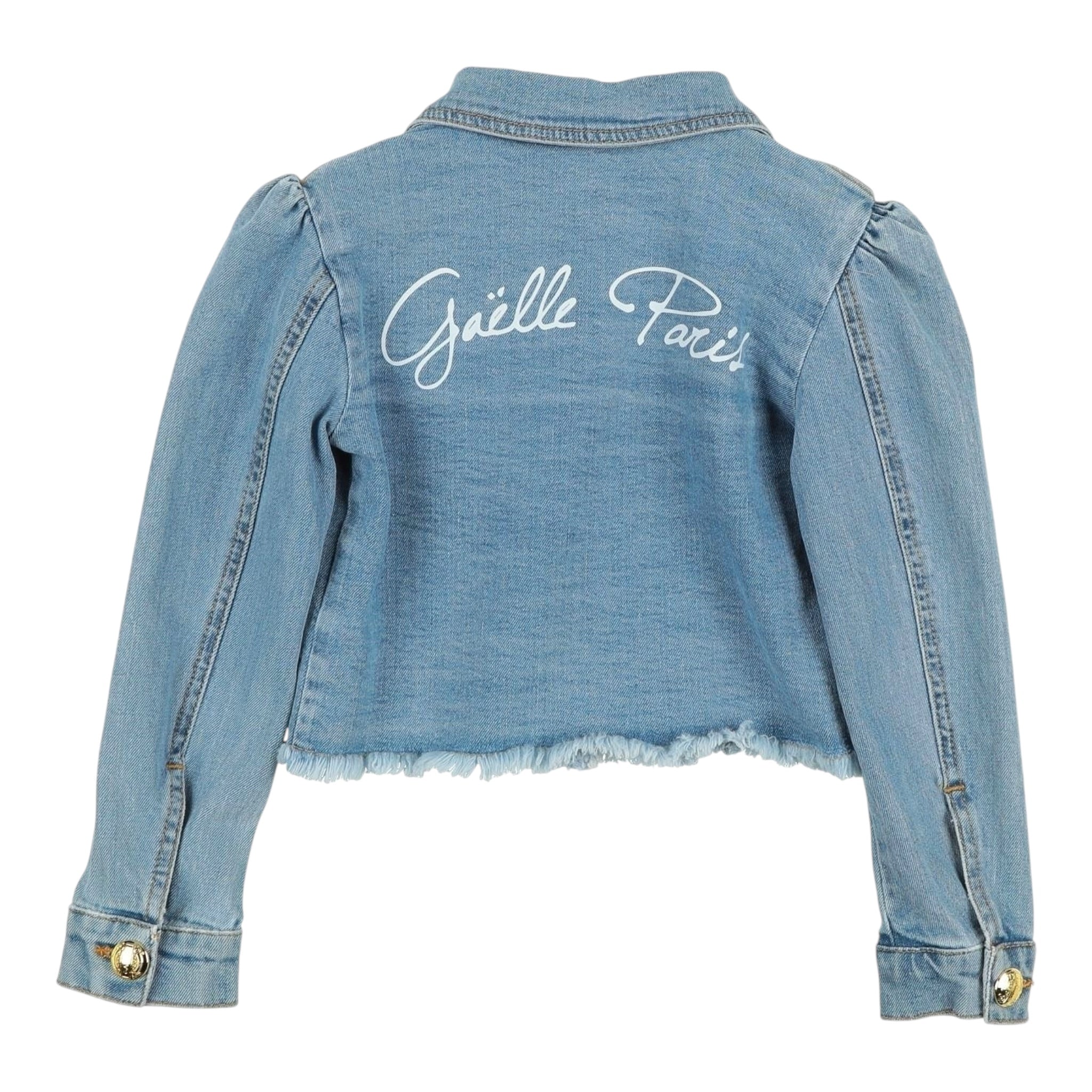 Gaelle Giubbino In Denim Tinta Unita con Bottoni In Contrasto per Bambina 27450D00019 AZZURRO GAELLE 