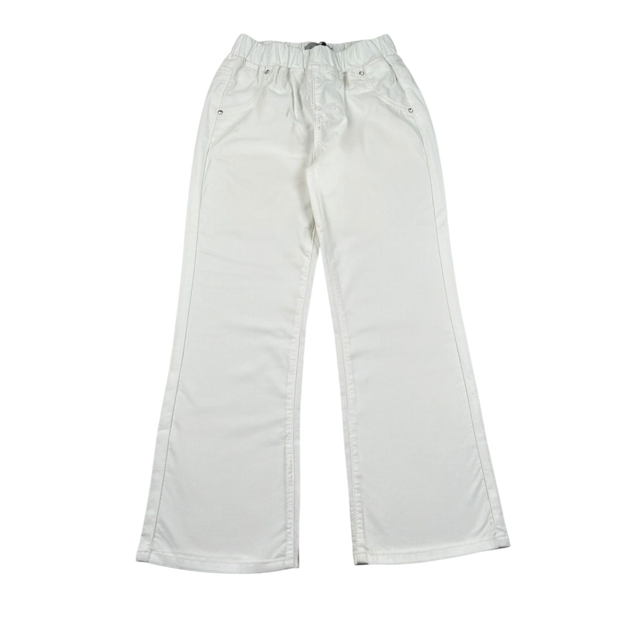 Gaelle Pantalone tinta unita con Elastico In Vita Bianco per Bambina 2745P00512 BIANCO GAELLE 