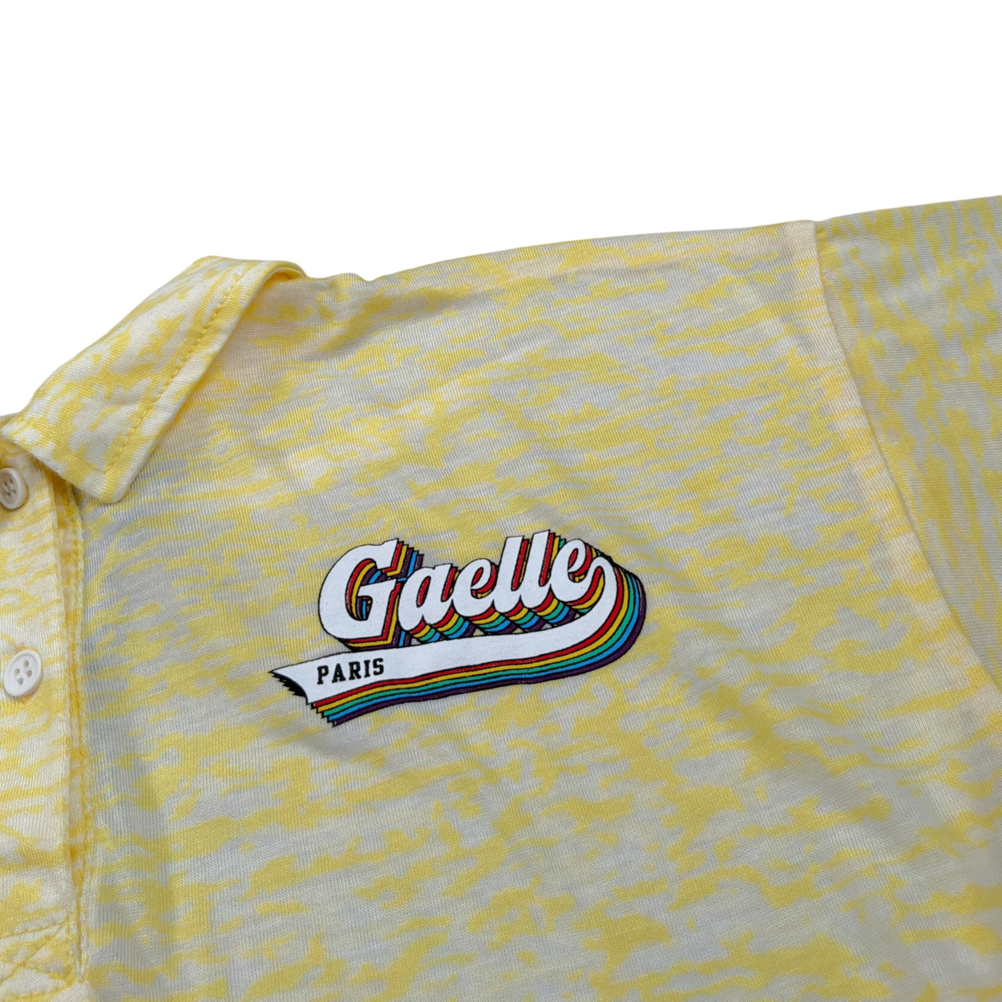 Gaelle Polo Mezza Manica tinta unita con Fantasia Giallo per Bambina 2746MPY00464 GIALLO GAELLE 