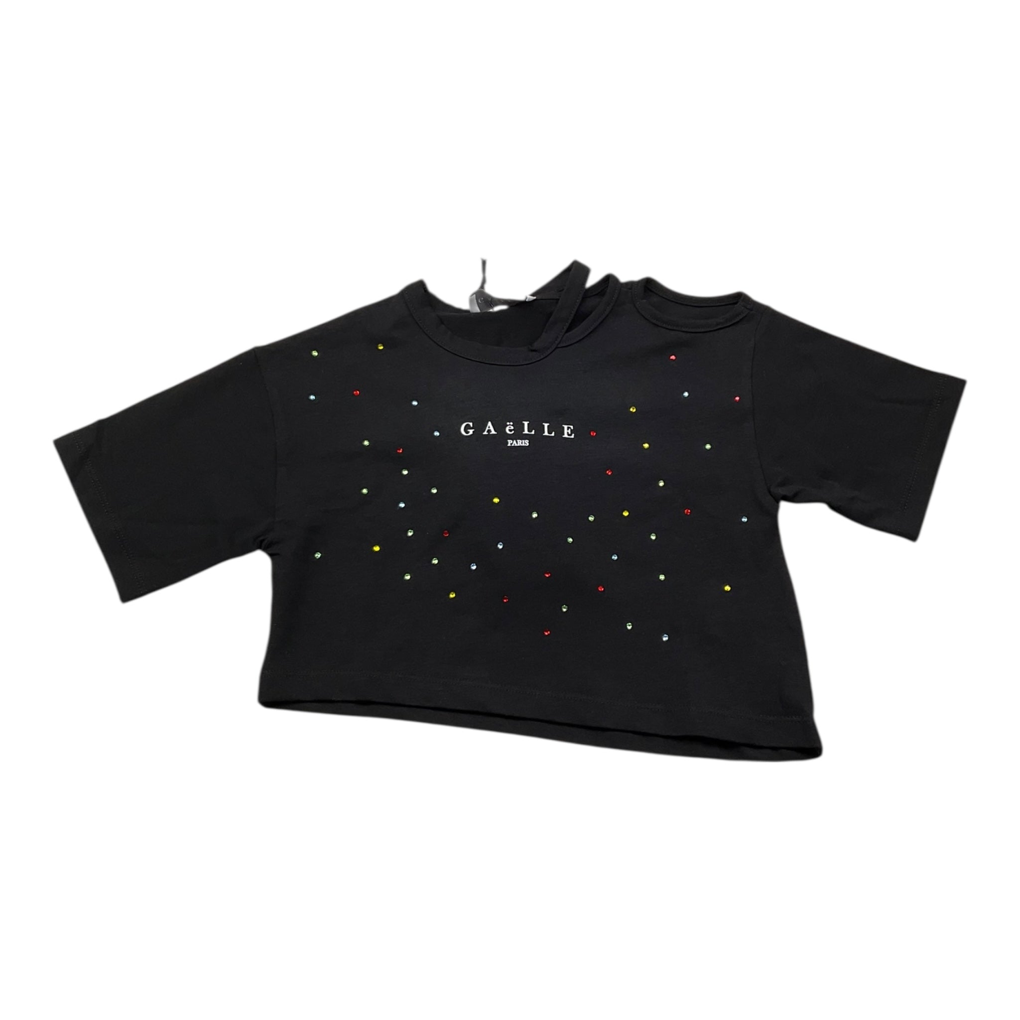 Gaelle T-Shirt Tinta Unita con Brillantini per Bambina 2746MY00410 NERO GAELLE 
