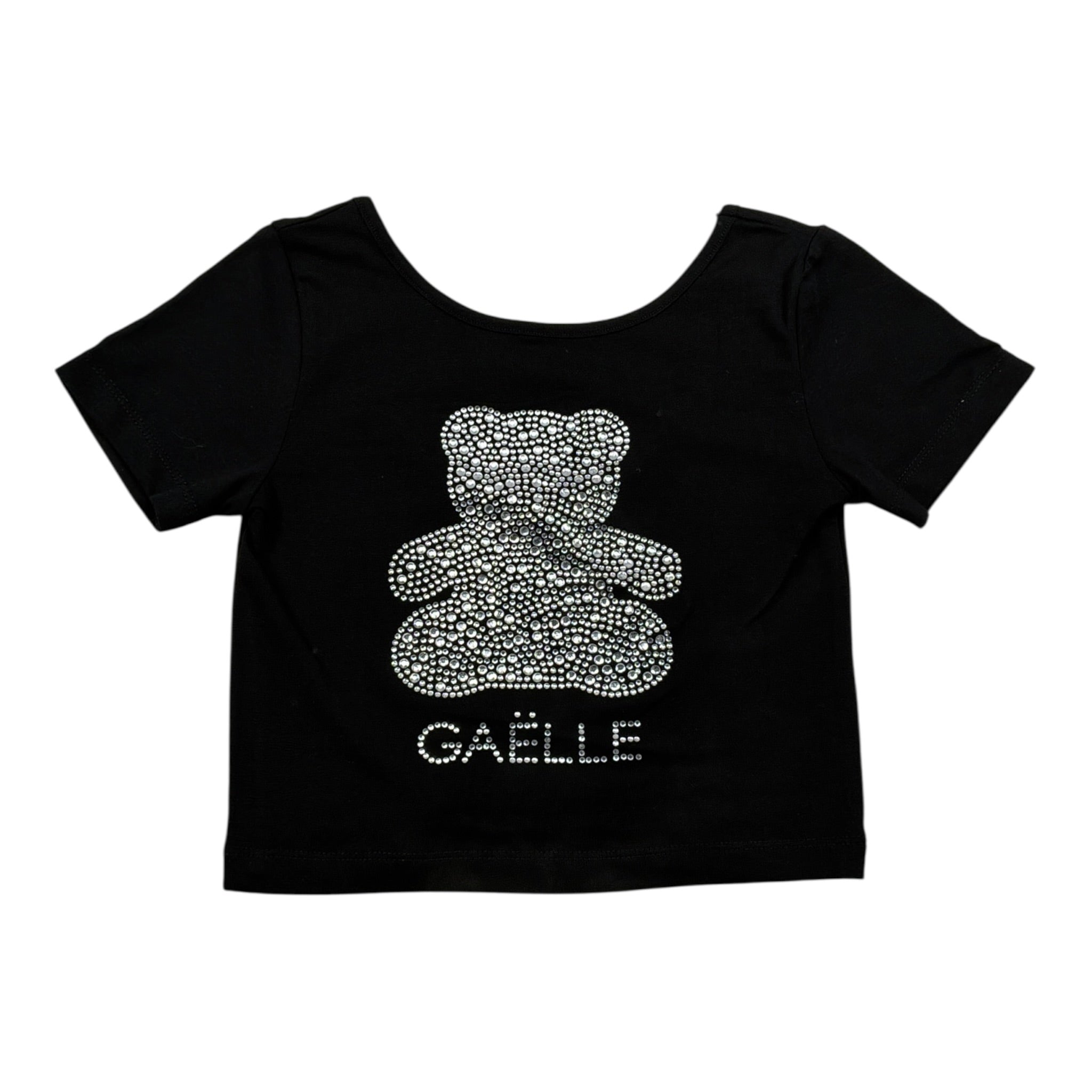 Gaelle T-Shirt tinta unita con Brillantini Nero per Bambina 2746MY00527 NERO GAELLE 