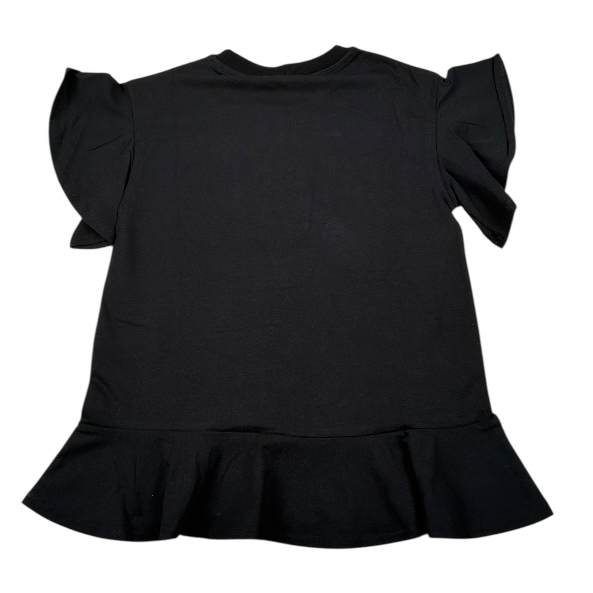 Gaelle Abito Mezza Manica Tinta Unita con Logo per Bambina 2746V00054 NERO GAELLE 