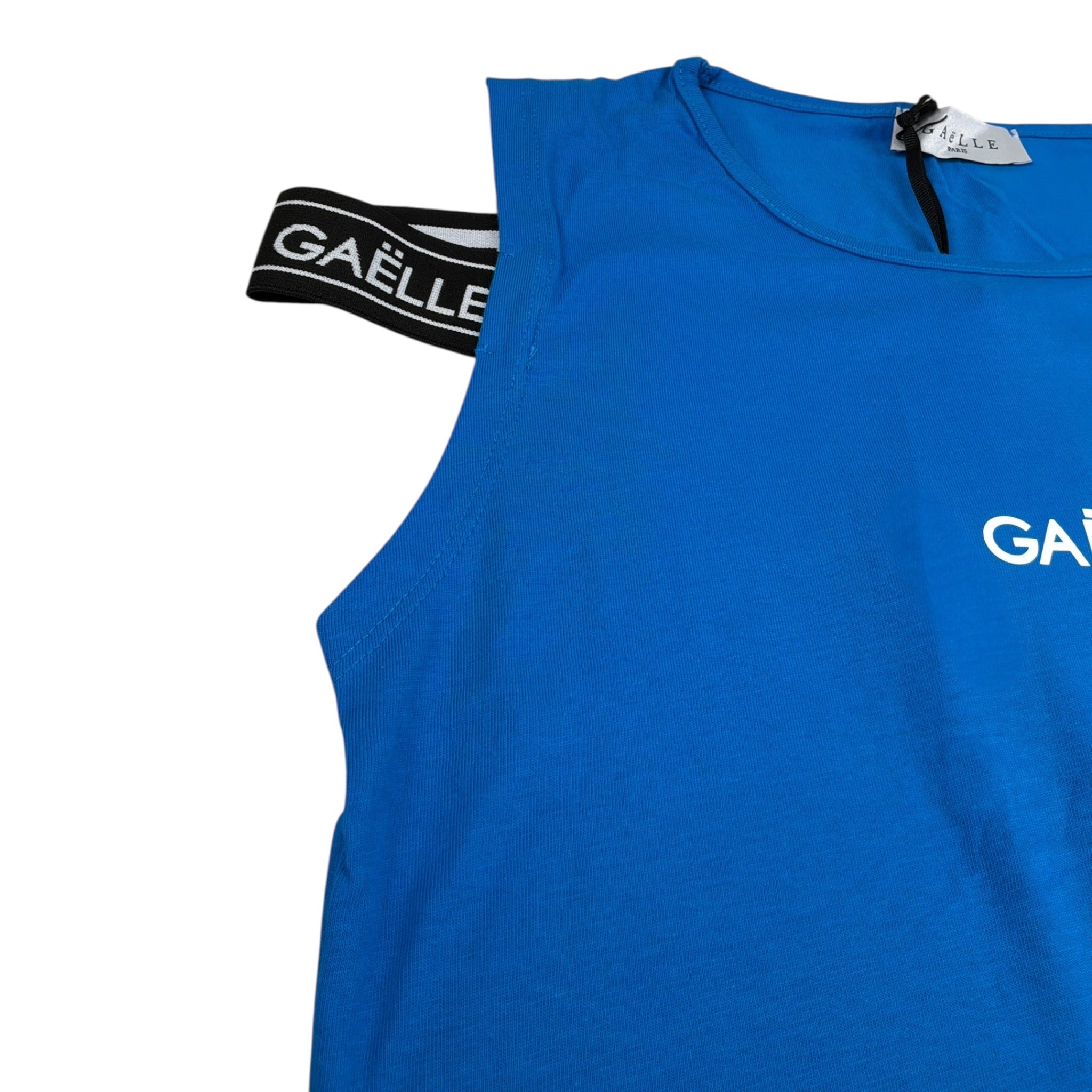 Gaelle Abito Mezza Manica tinta unita con Logo Blu per Bambina 2746V00062 BLU GAELLE 