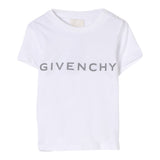 Givenchy T-Shirt Girocollo Tinta Unita con Stampa per Neonato H30640 BIANCO GIVENCHY 