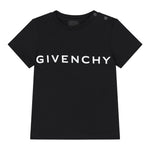 Givenchy T-Shirt Girocollo Tinta Unita con Stampa per Neonato H30640 NERO GIVENCHY 