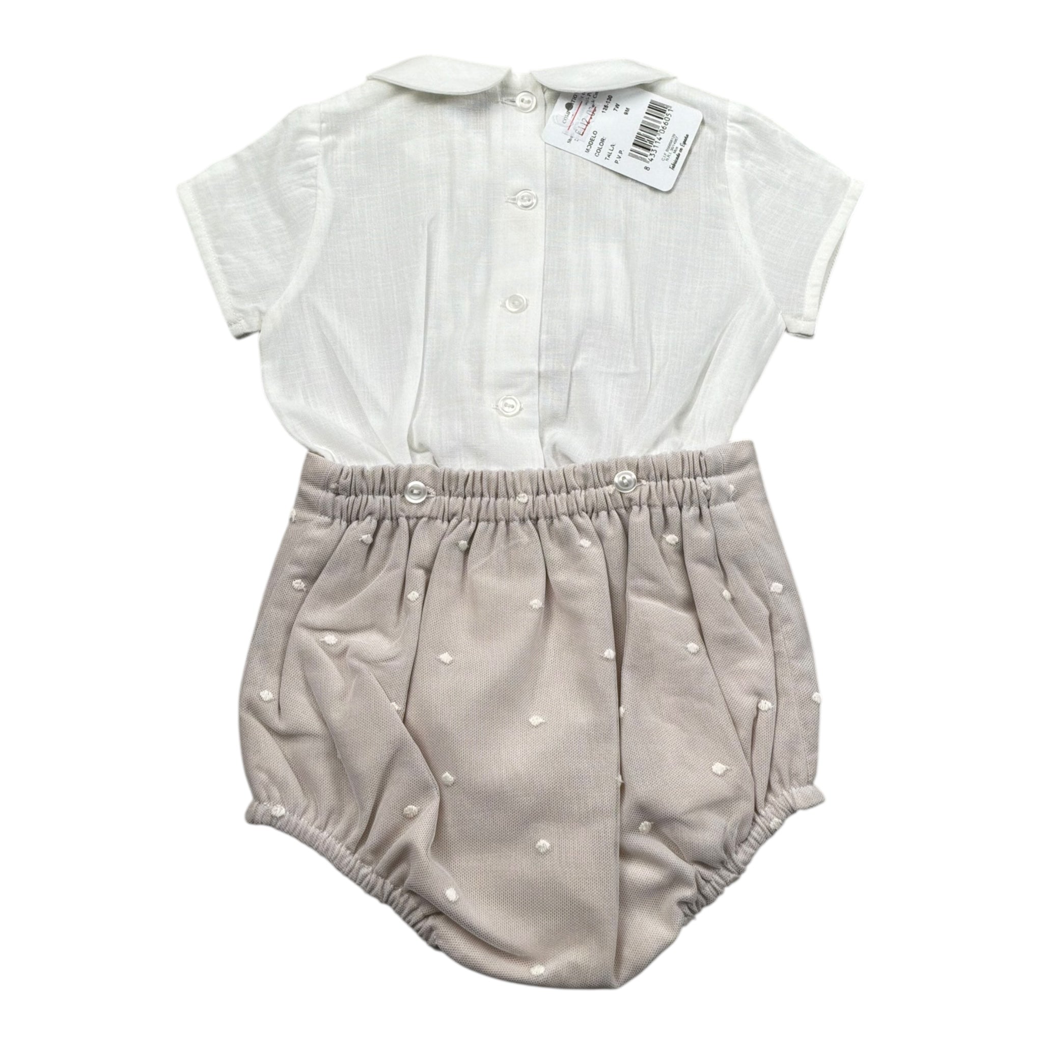 Granlei Completo 2 Pezzi Camicia-Coulotte per Neonato 125130 BIANCO/BEIGE GRANLEI 