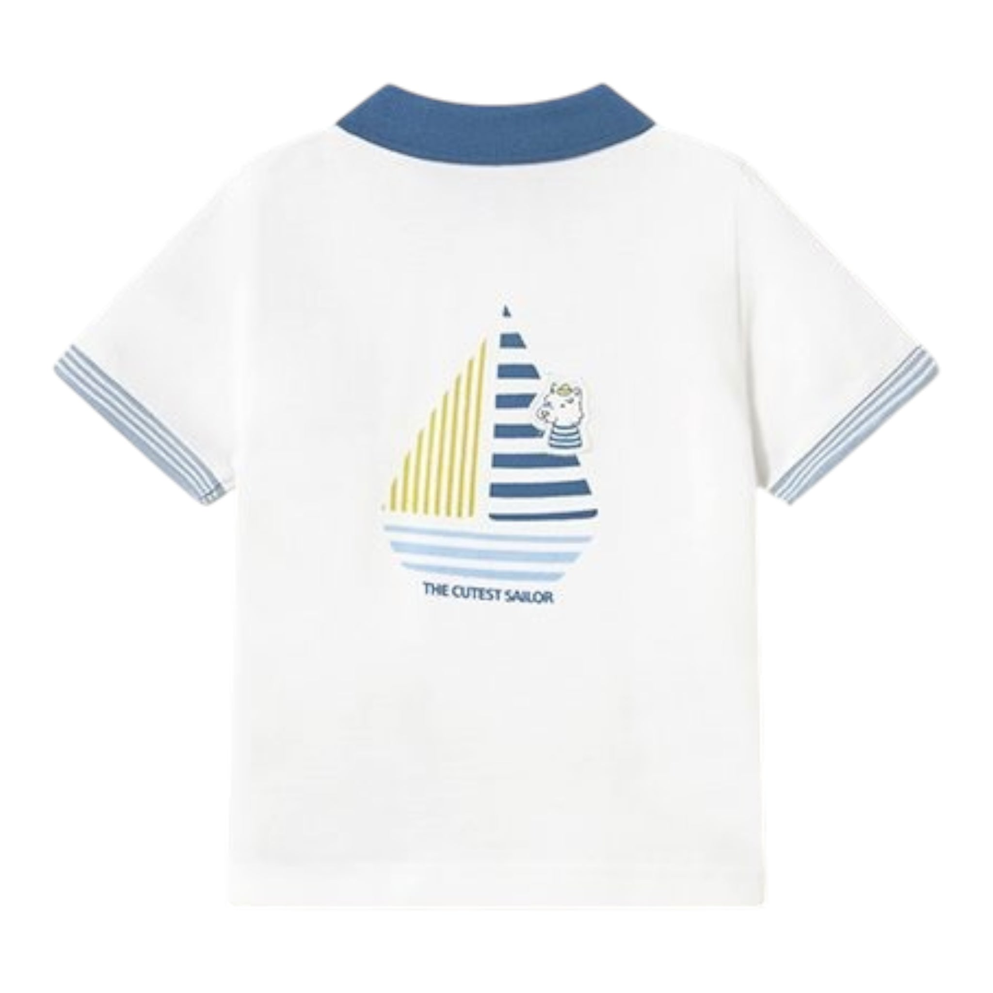 Guess Polo Tinta Unita Mezza Manica con Colletto In Contrasto per Neonato 1108 BIANCO GUESS 