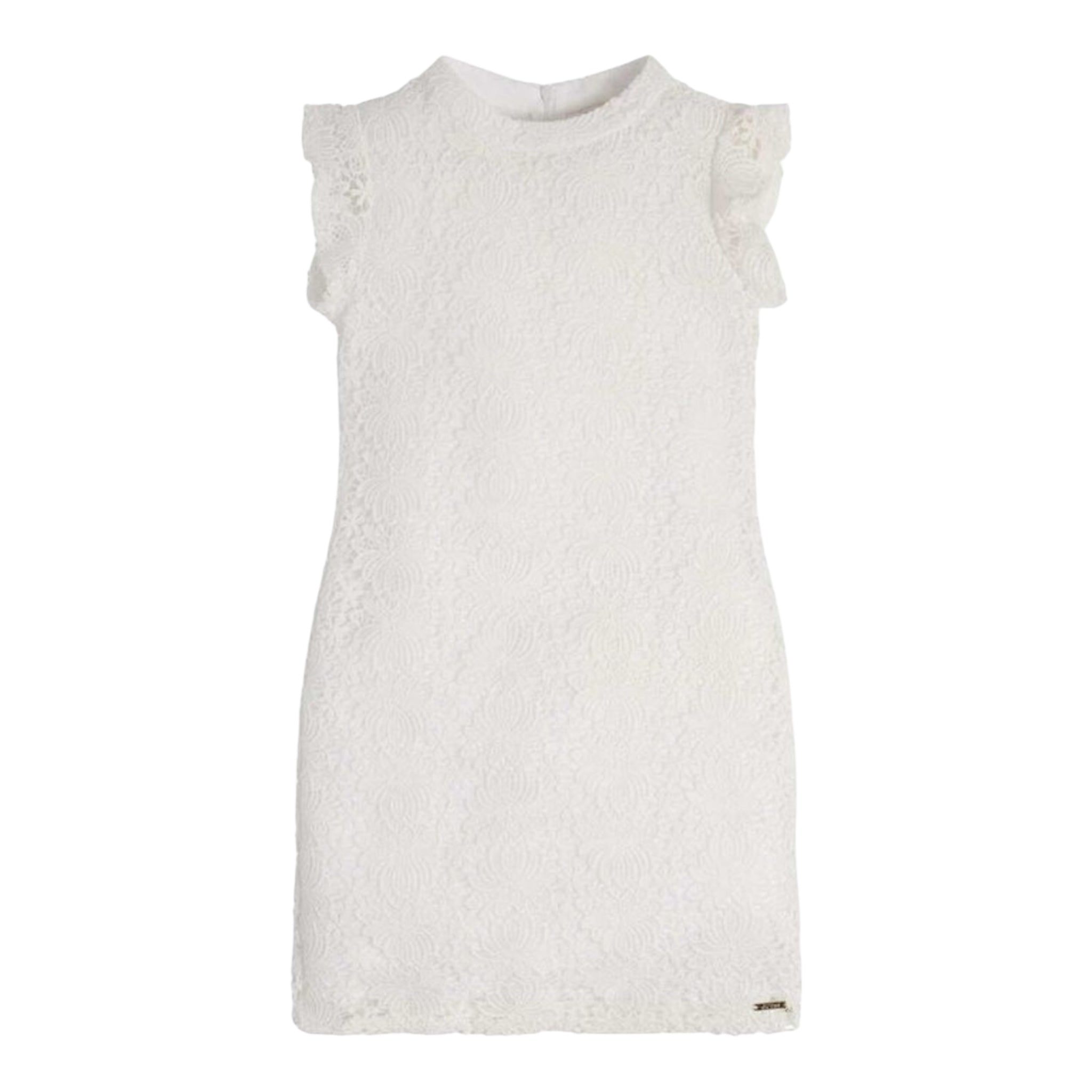 Guess Abito Tinta Unita con Ricami per Bambina J3GK14WFBD0 BIANCO GUESS 