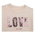 Guess T-Shirt Tinta Unita Girocollo con Paillettes per Bambina J5RI37K05 ROSA GUESS 