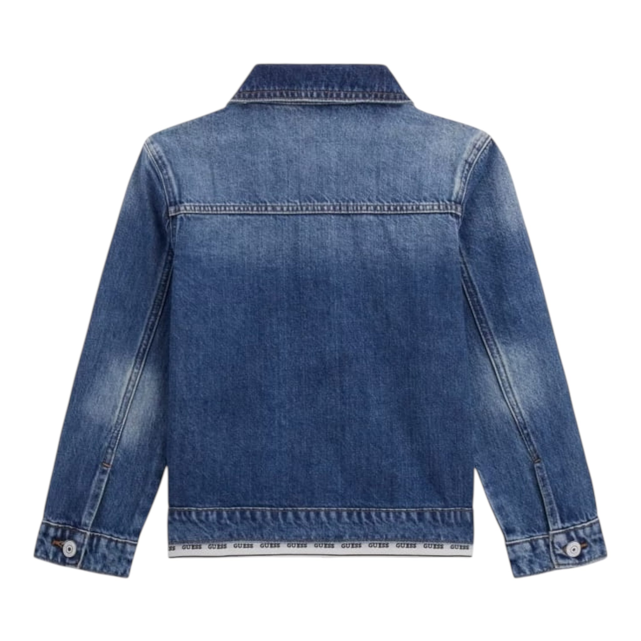 Guess Camicia In Denim Tinta Unita con Bottoni per Bambino J5RL04D45E0 BLU GUESS 