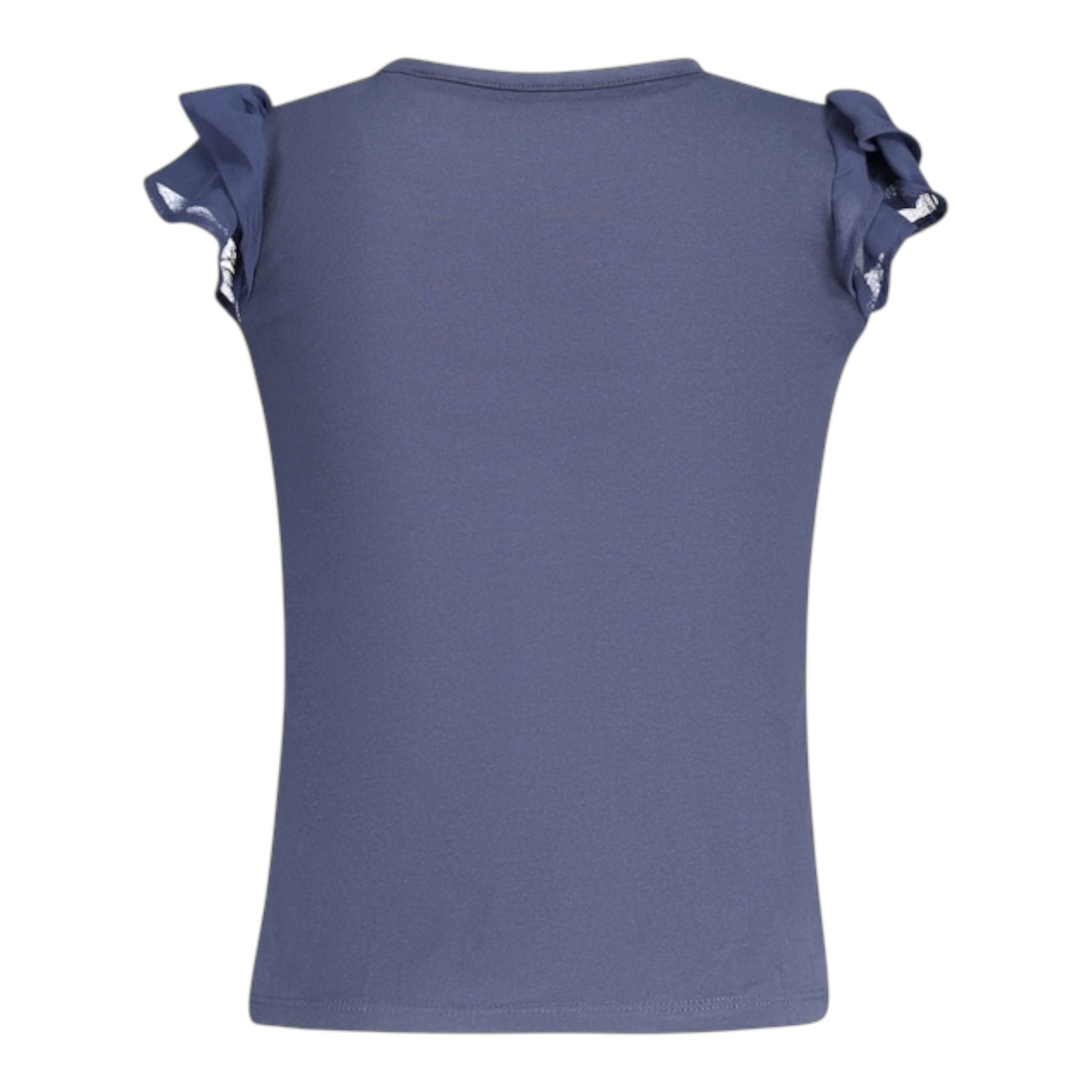 Guess Canotta Girocollo con Maniche In Tulle Tinta Unita con Stampa per Neonata K4GI20K6YW1 BLU GUESS 
