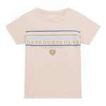 Guess T-Shirt Girocollo Tinta Unita con Stampa per Bambina K5GI00K6YW4 ROSA GUESS 