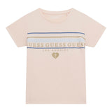 Guess T-Shirt Girocollo Tinta Unita con Stampa per Bambina K5GI00K6YW4 ROSA GUESS 