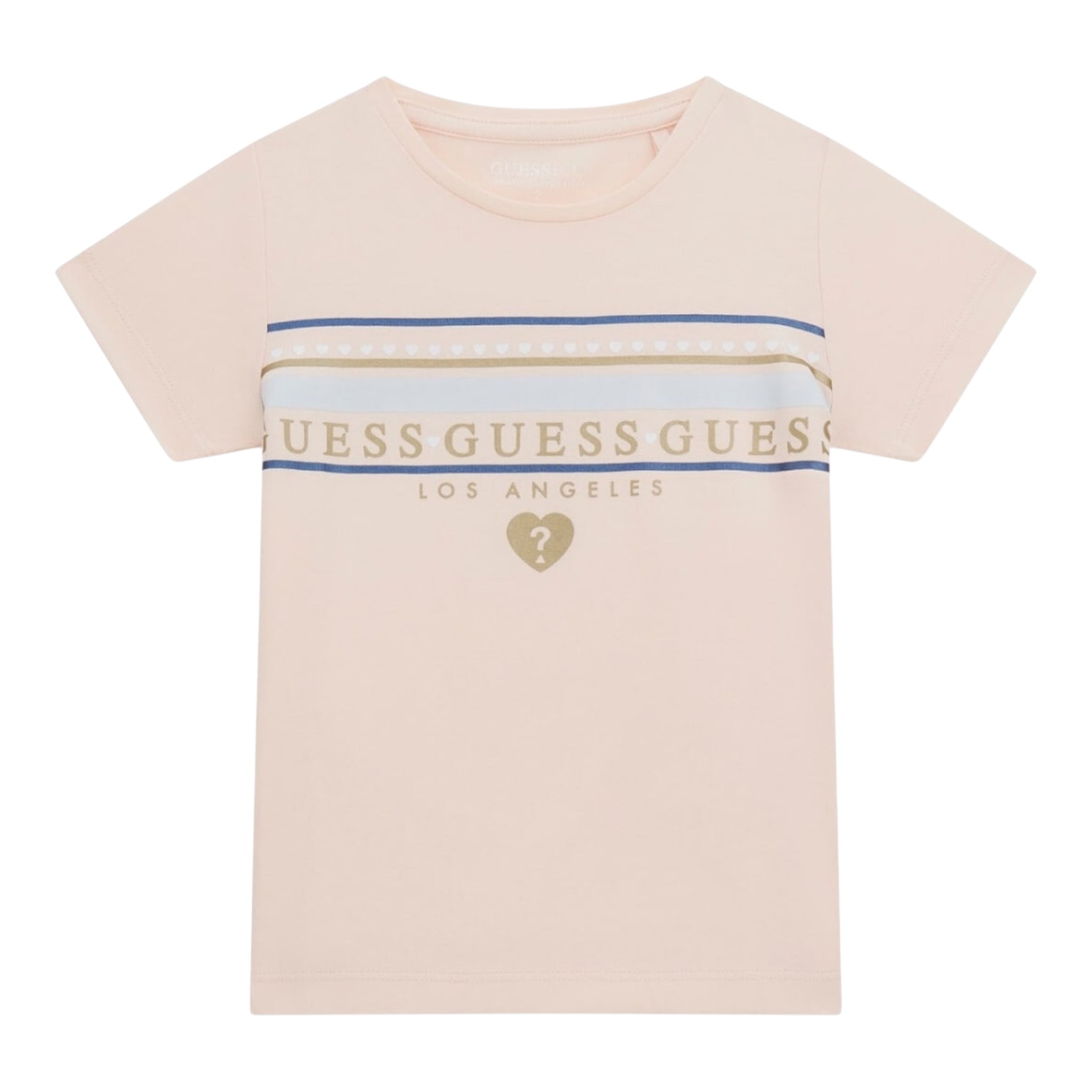Guess T-Shirt Girocollo Tinta Unita con Stampa per Bambina K5GI00K6YW4 ROSA GUESS 