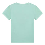 Guess T-Shirt Girocollo Tinta Unita con Stampa per Bambina K5GI14K6YW4 VERDE ACQUA GUESS 