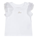 Guess T-Shirt Girocollo Tinta Unita con Logo per Neonata K5GI18K6YW4 BIANCO GUESS 